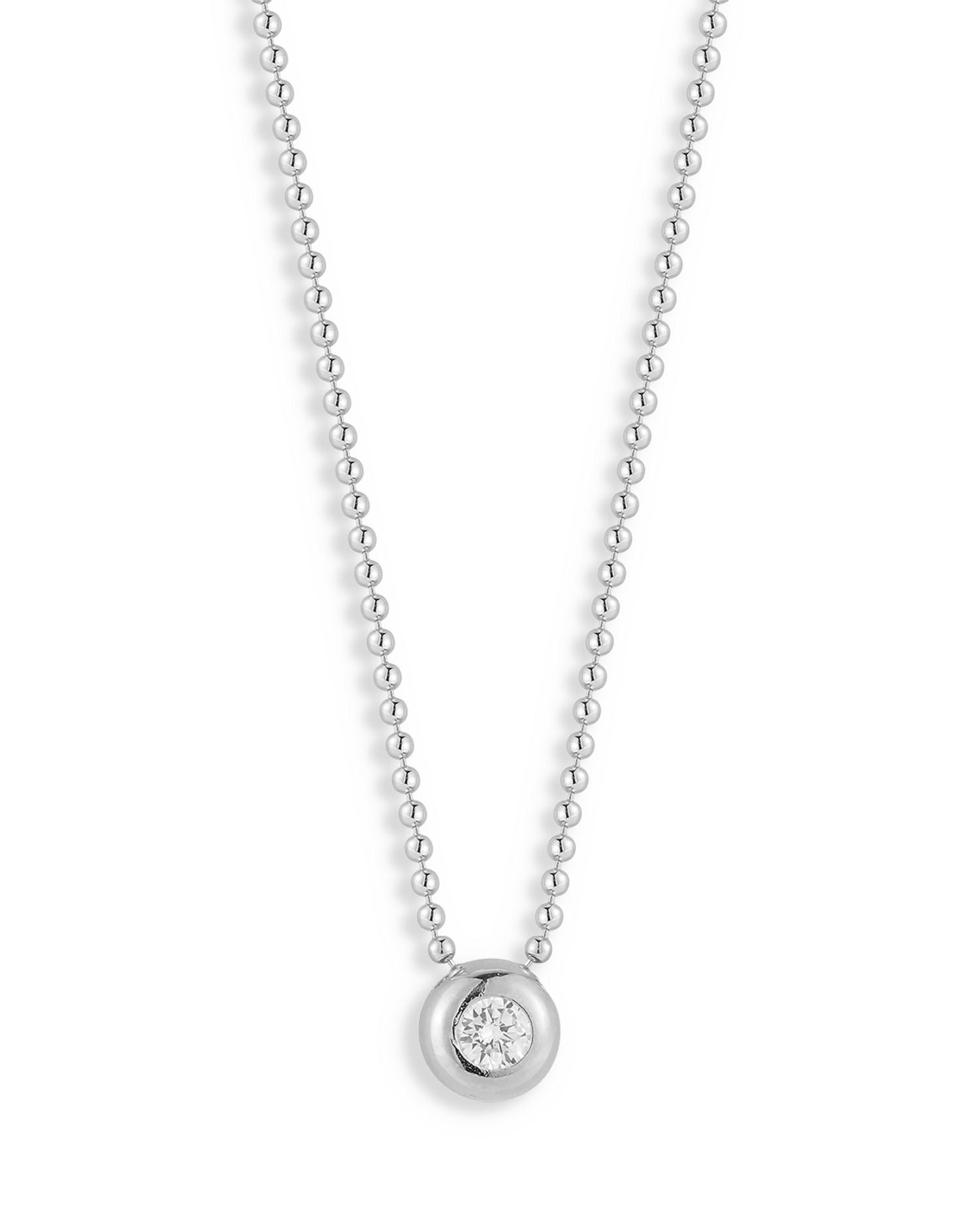 Cubic Zirconia Round Pendant Necklace, 16'-18' - Exclusive