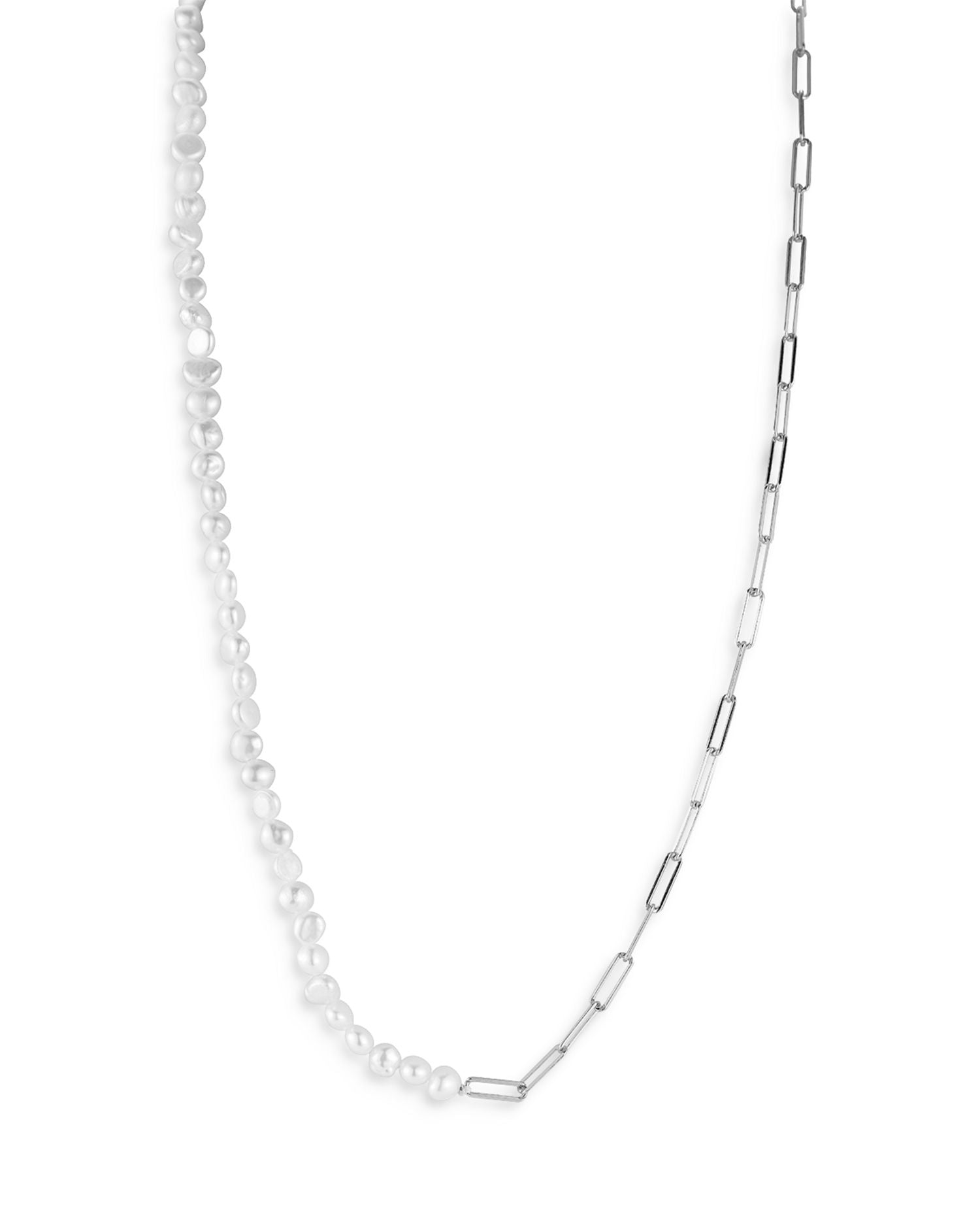 Cultured Freshwater Pearl & Paperclip Chain Collar Necklace, 16'-18' - Exclusive