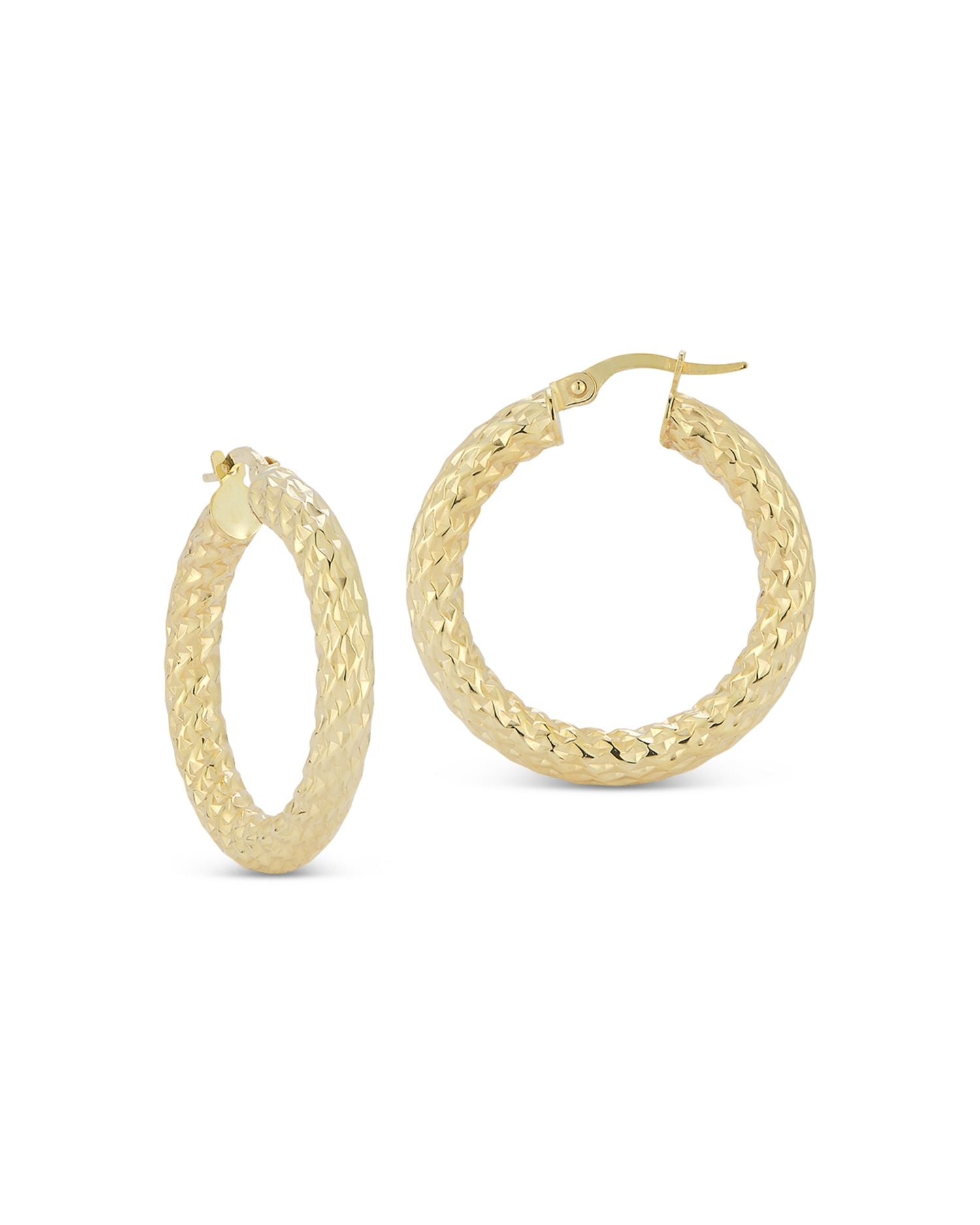 Bold Hoop Earrings in 14K Yellow Gold