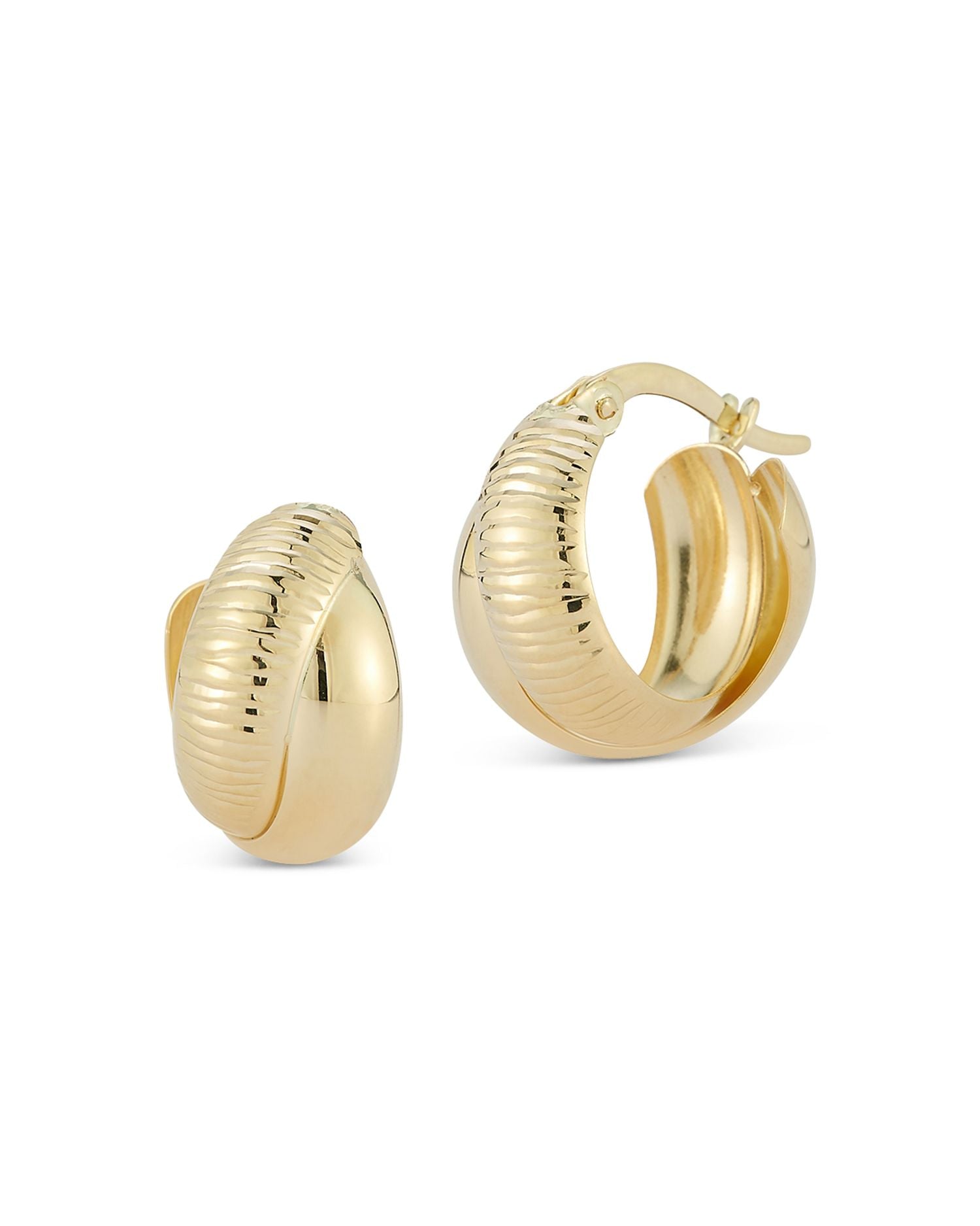 Double Hoop Earrings in 14K Yellow Gold