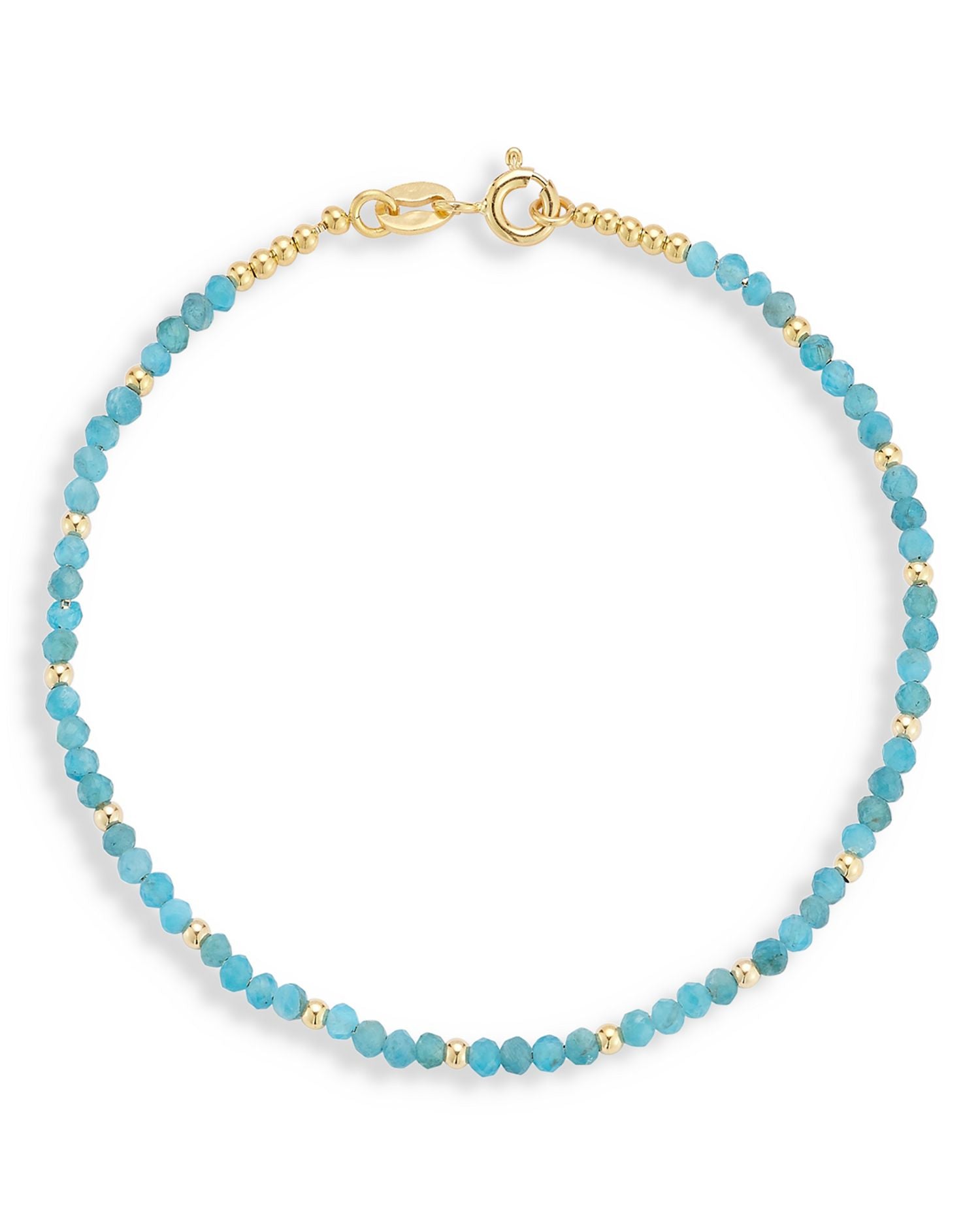 14K Yellow Gold Chalcedony Bead Bracelet