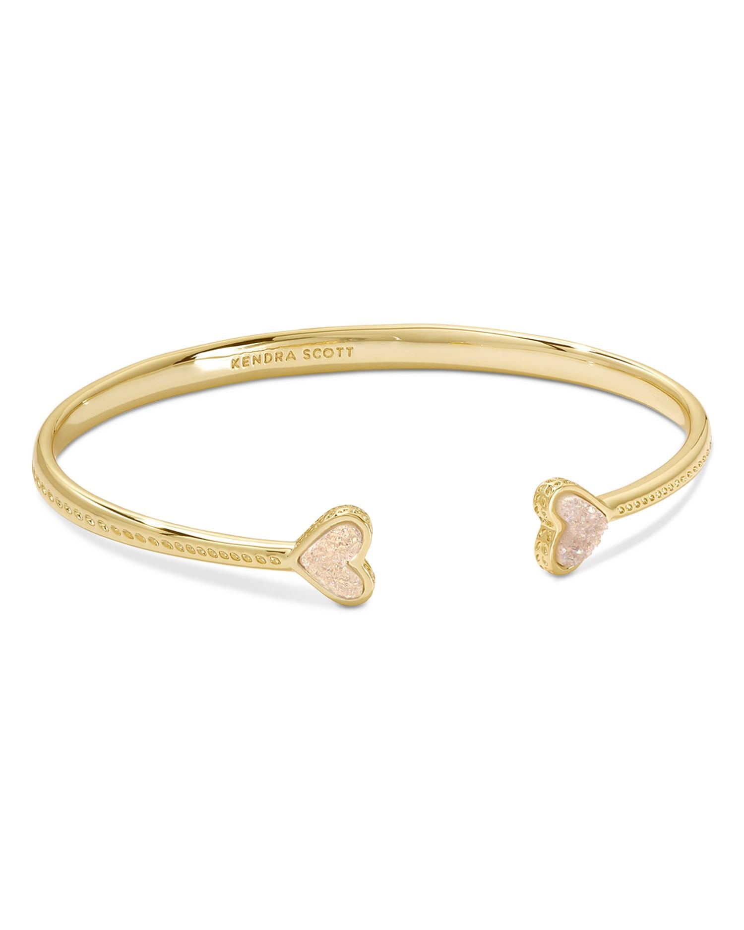 Ari Framed Drusy Stone Heart Cuff Bracelet