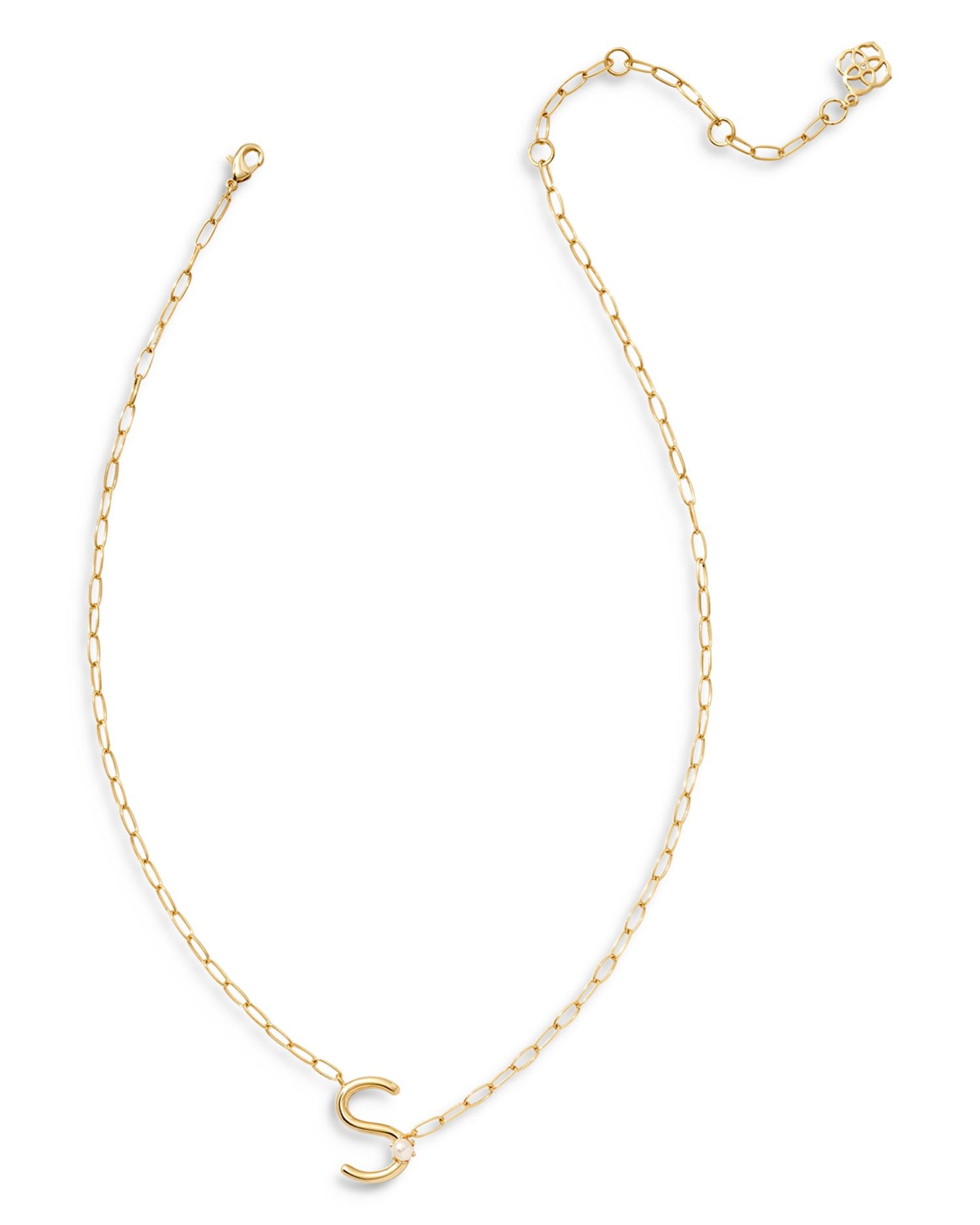 Cultured Freshwater Pearl Letter Pendant Necklace, 19'-22'