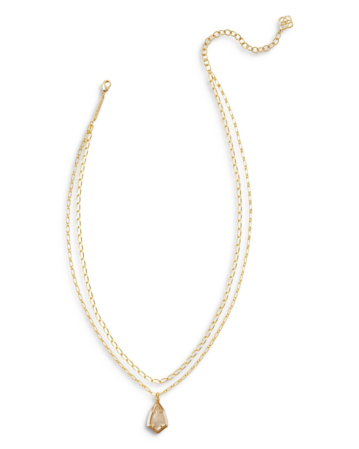 Camry Mother of Pearl Layered Necklace, 16-19'