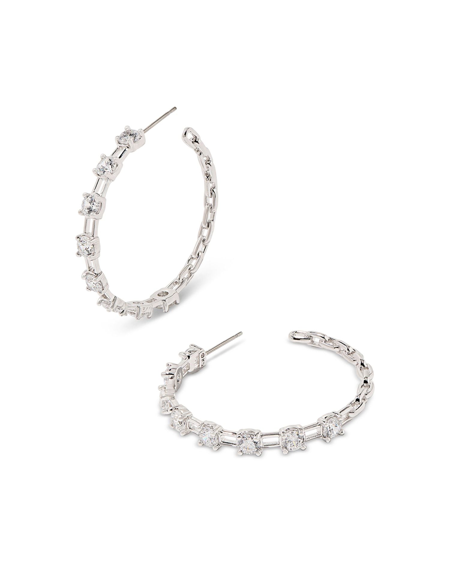 Lexi Cubic Zirconia Chain C Hoop Earrings