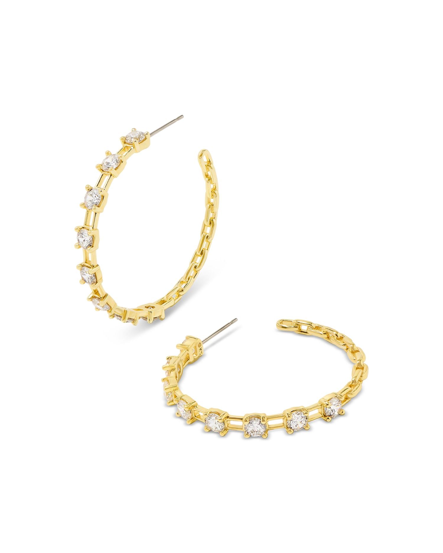 Lexi Cubic Zirconia Chain C Hoop Earrings