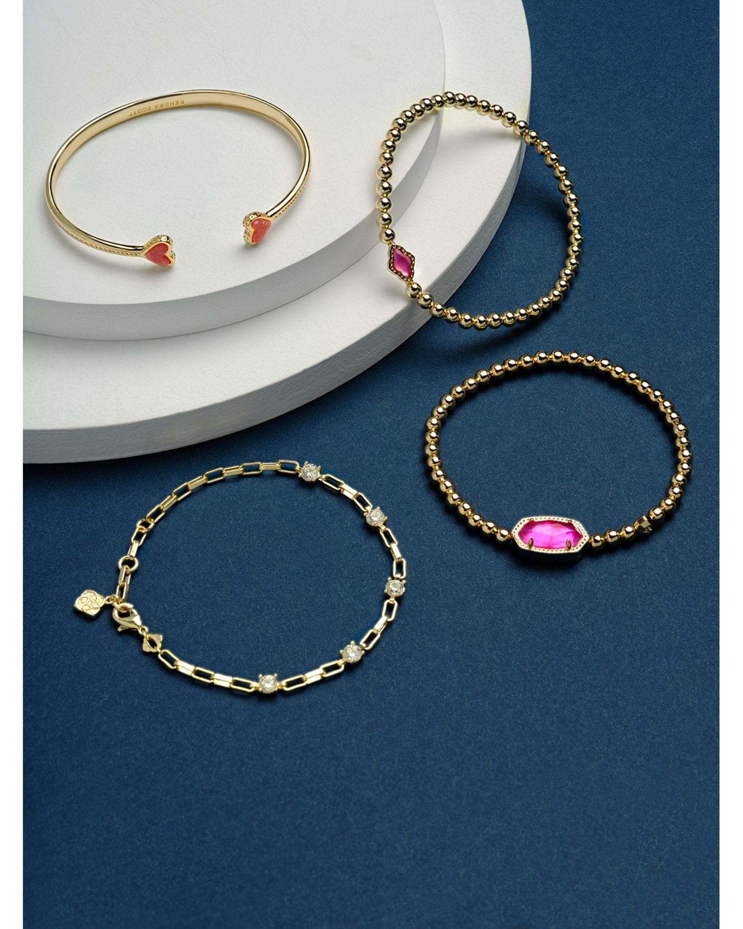 Ari Framed Drusy Stone Heart Cuff Bracelet