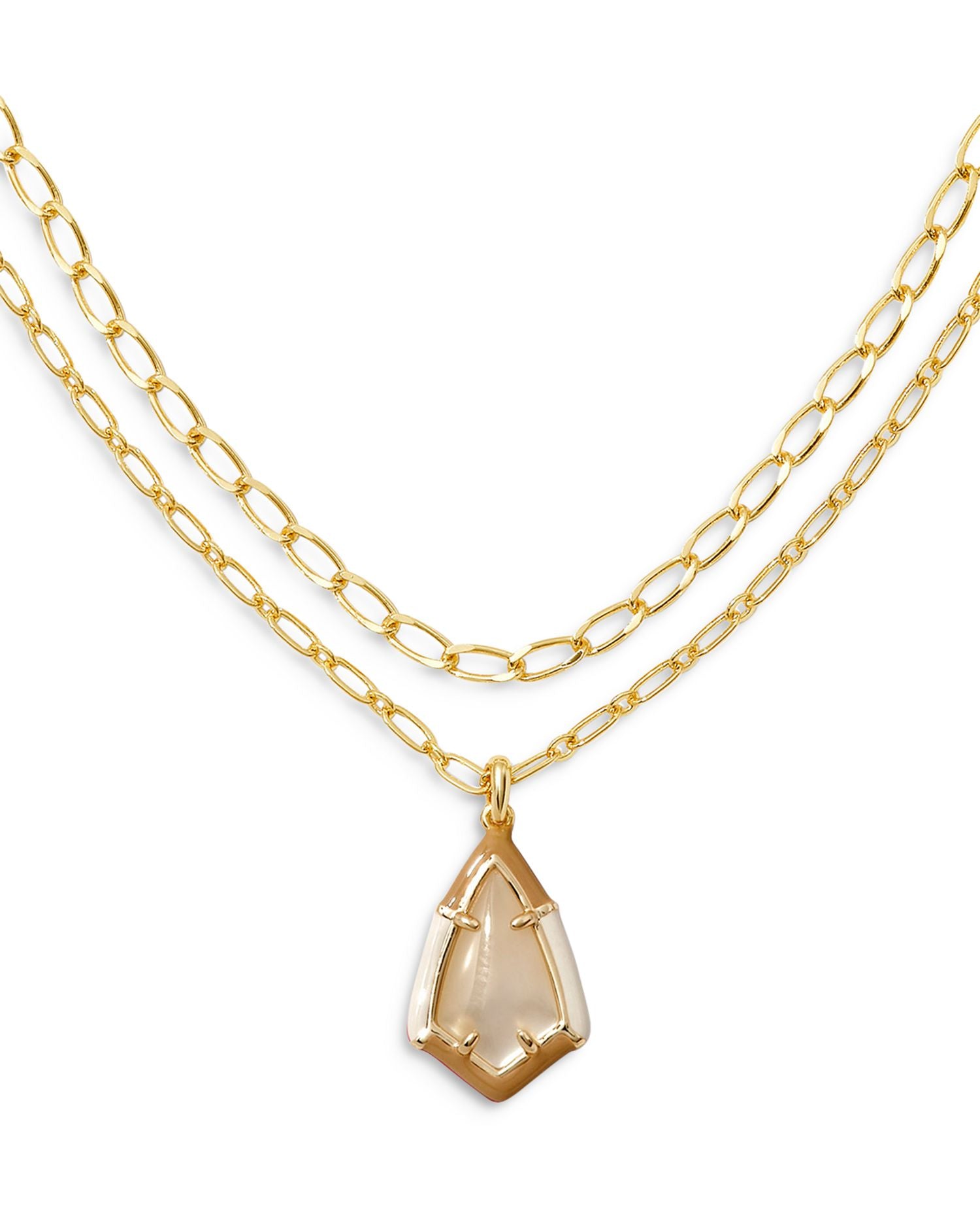 Camry Mother of Pearl Layered Necklace, 16-19'