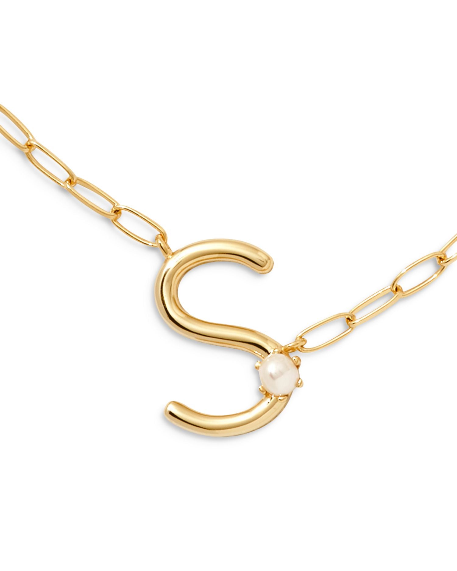 Cultured Freshwater Pearl Letter Pendant Necklace, 19'-22'