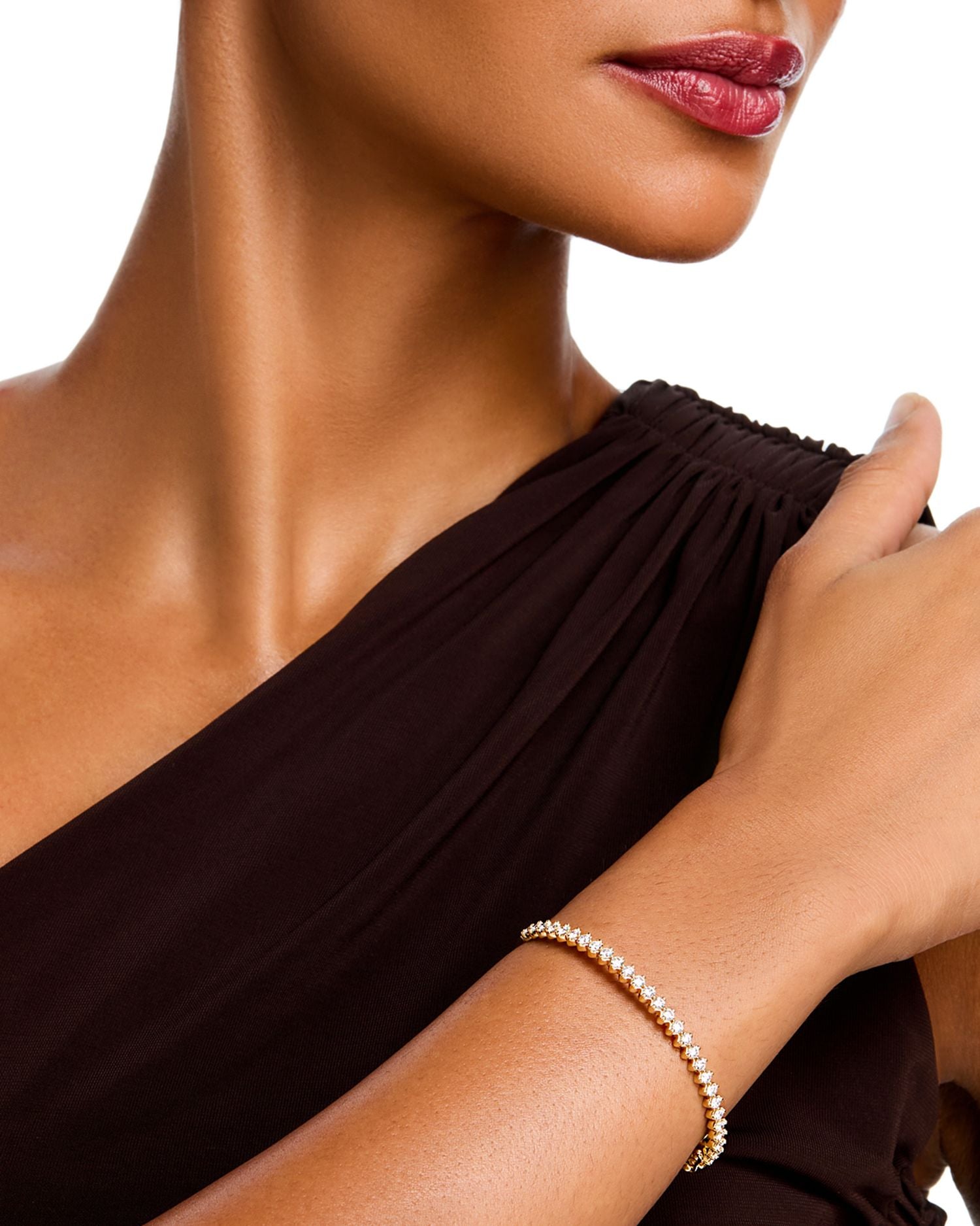 14K Yellow Gold Lab Grown Diamond Bangle Bracelet