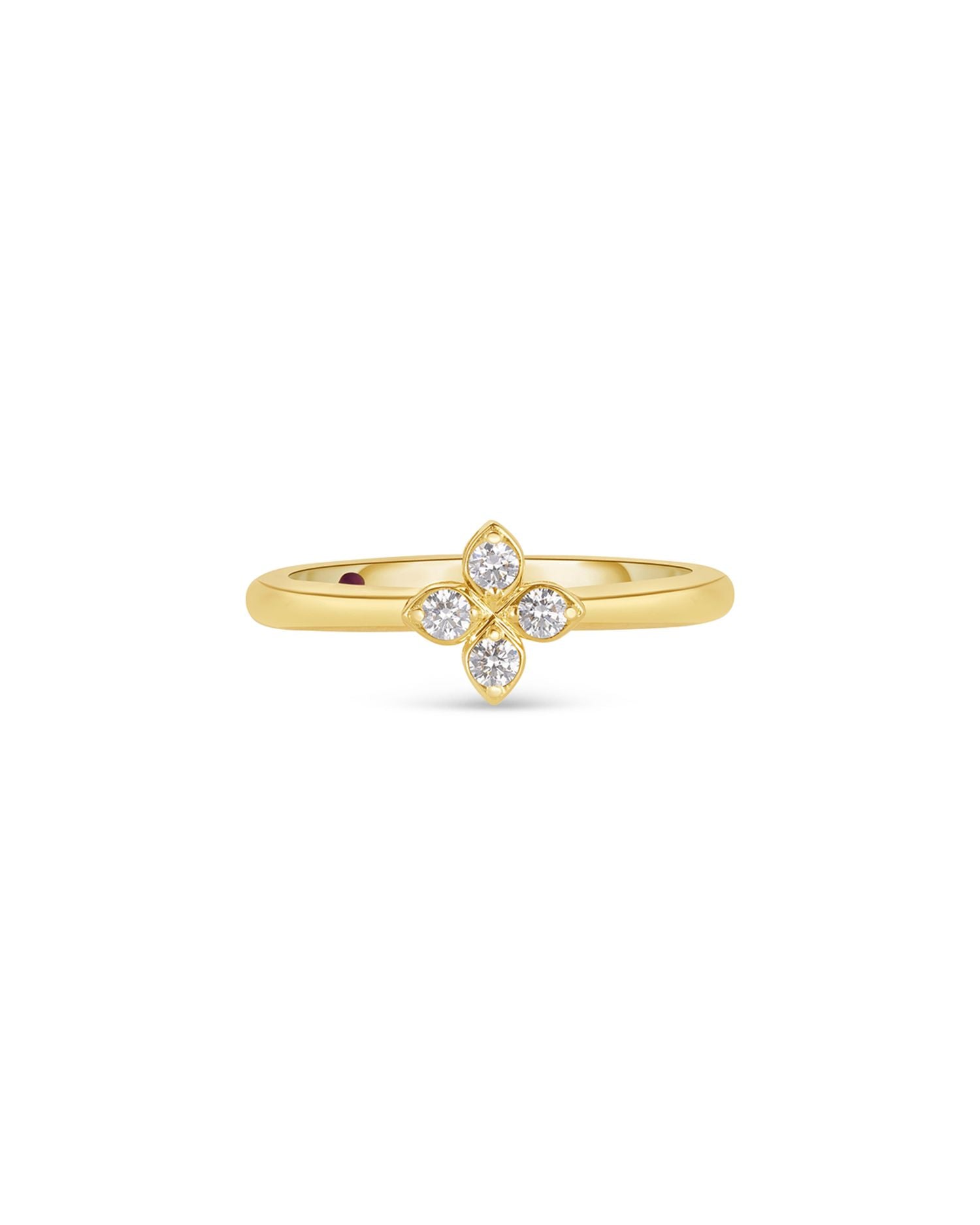 18K Yellow Gold Love in Verona Diamond Flower Ring
