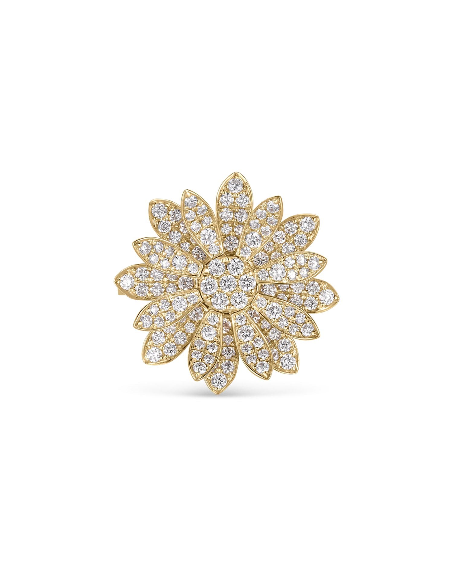 18K Yellow Gold Margherita Diamond Flower Statement Ring