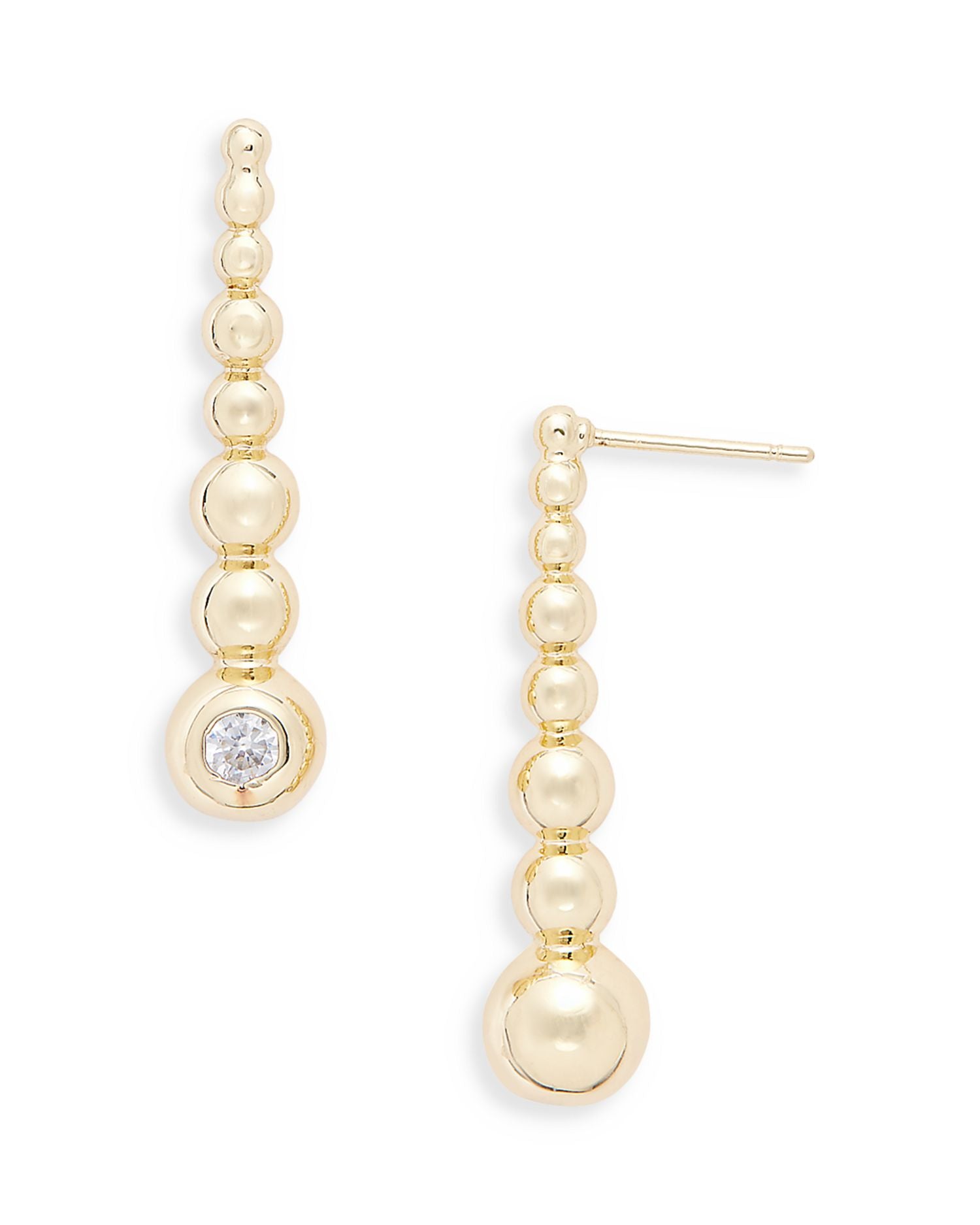 Cubic Zirconia Graduated Ball Drop Earrings