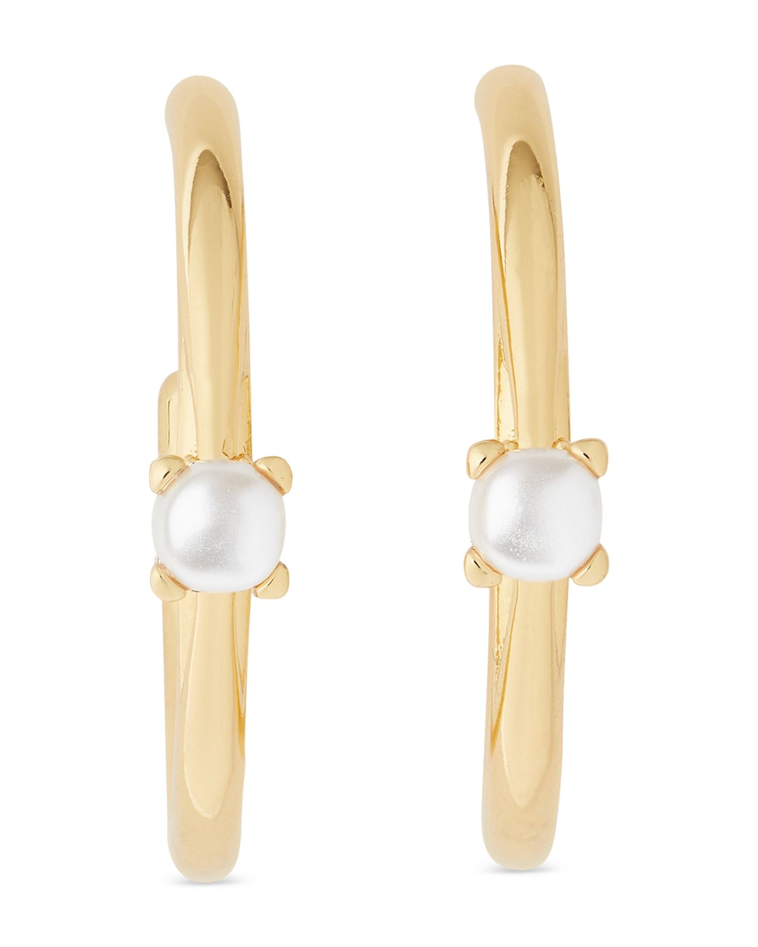 Little Luxuries Imitation Pearl Small Hoop Earrings