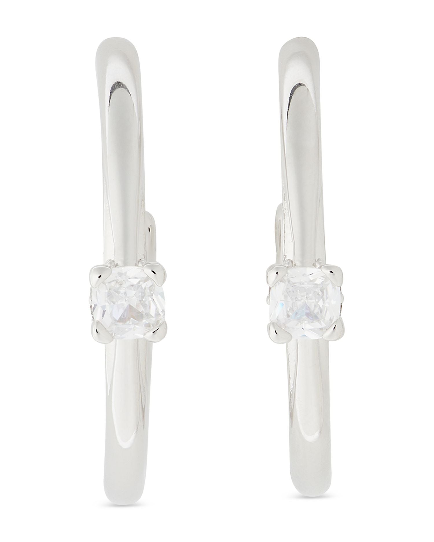 Kate Spade New York Little Luxuries Cubic Zirconia Solitaire Small Hoop Earrings