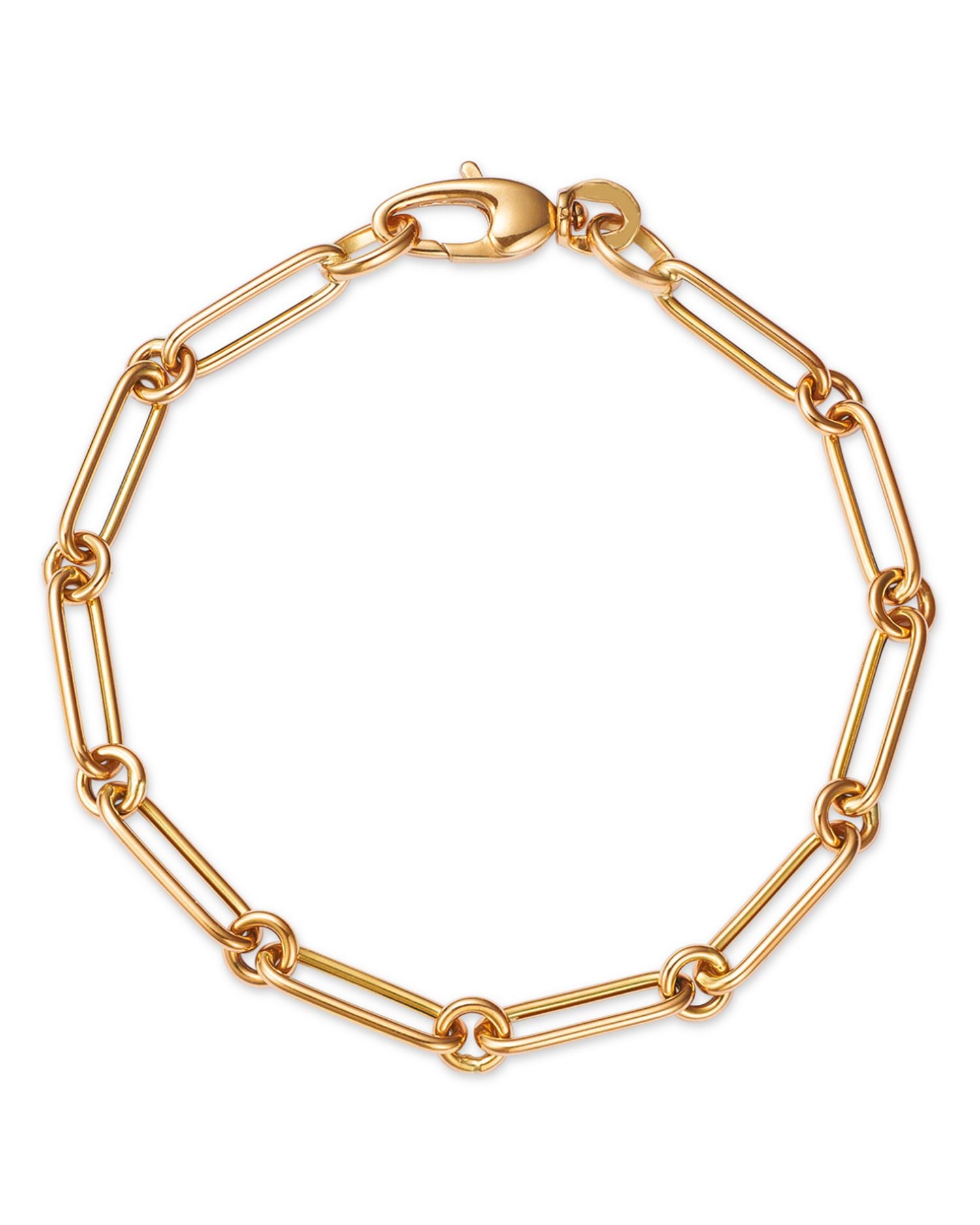 14K Yellow Gold Mixed Oval Link Bracelet