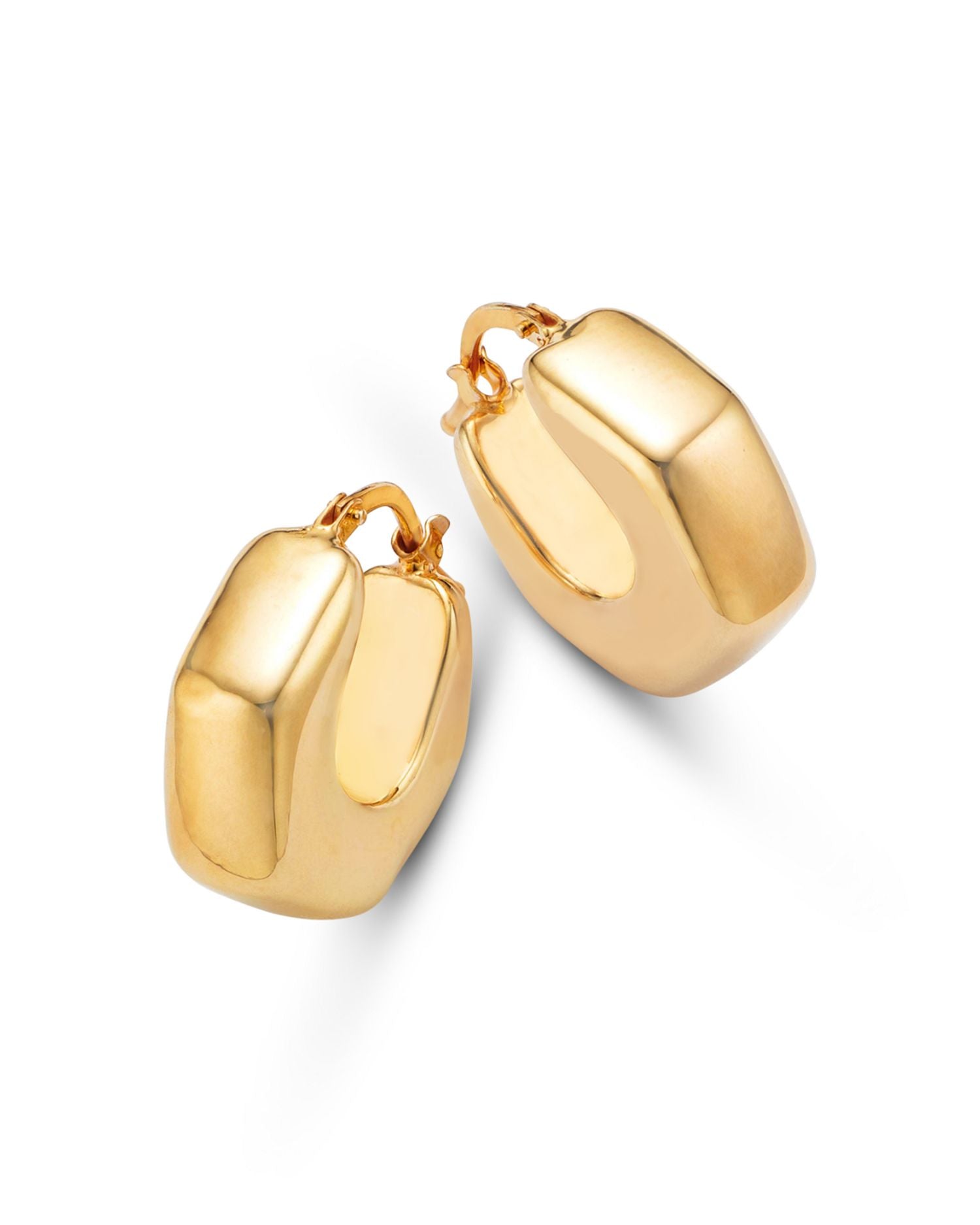 14K Yellow Gold Huggie Hoop Earrings