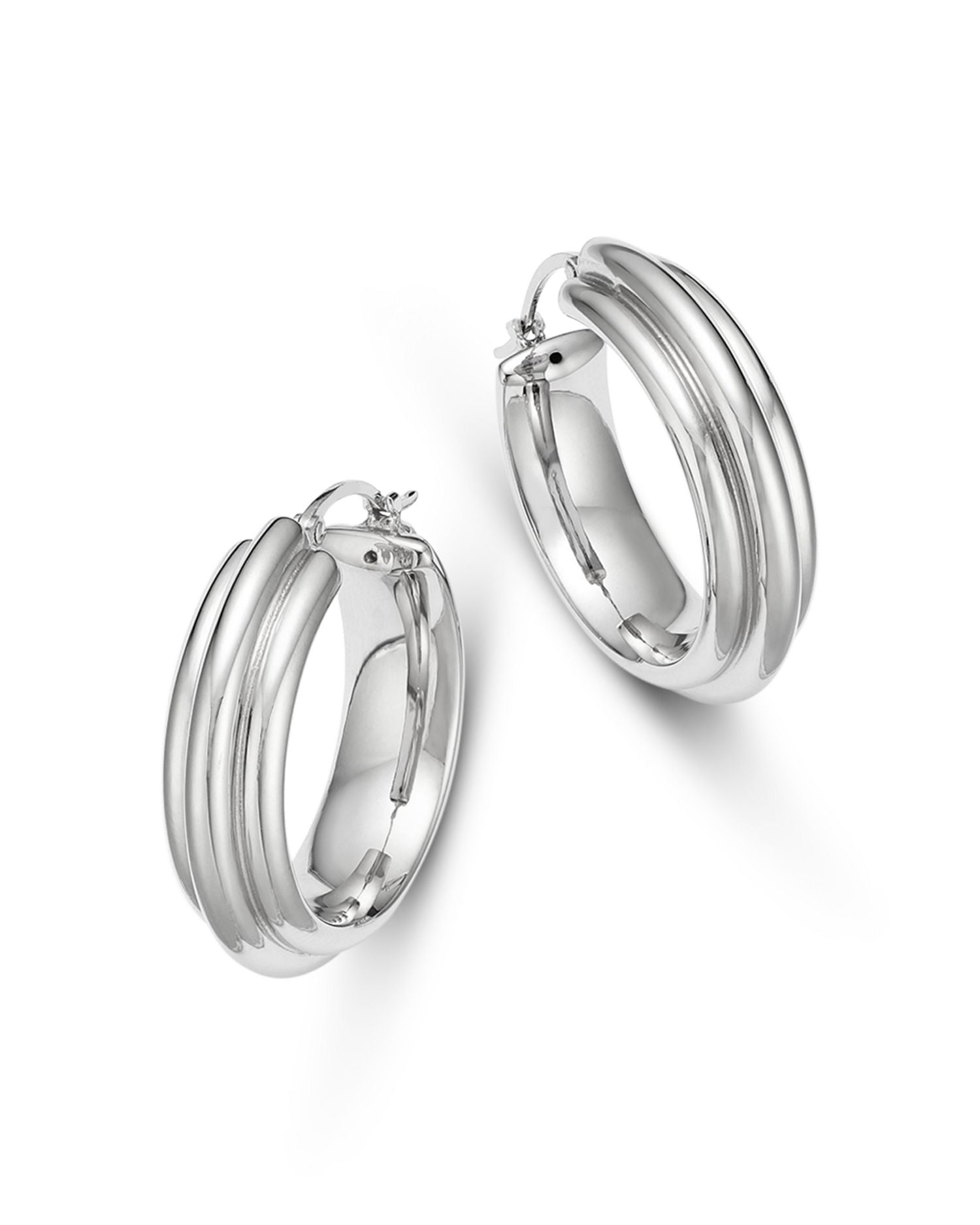 Triple Tube Hoop Earrings in Sterling Silver
