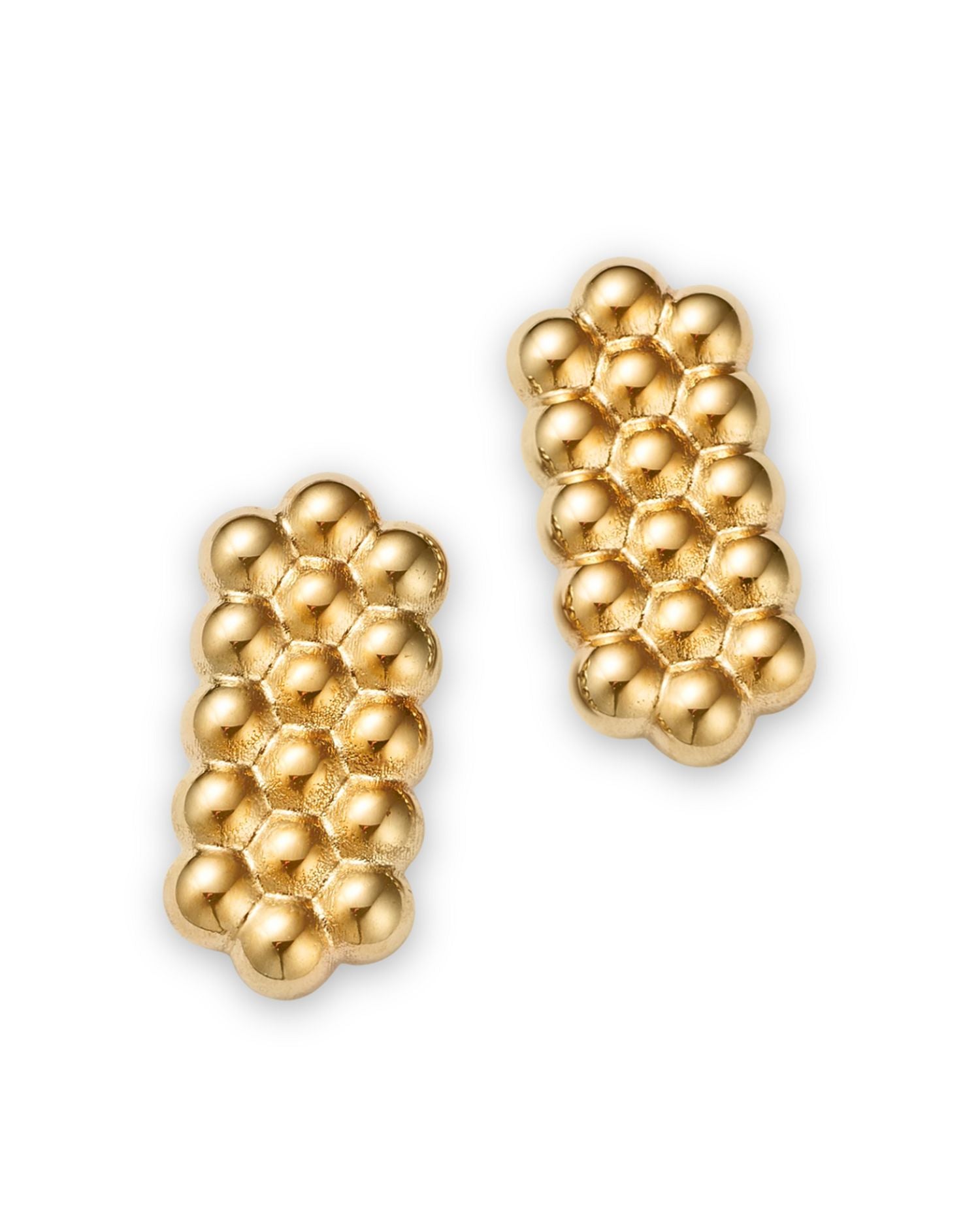 Multi Bead Hexagon Statement Earrings in 14K Yellow Gold