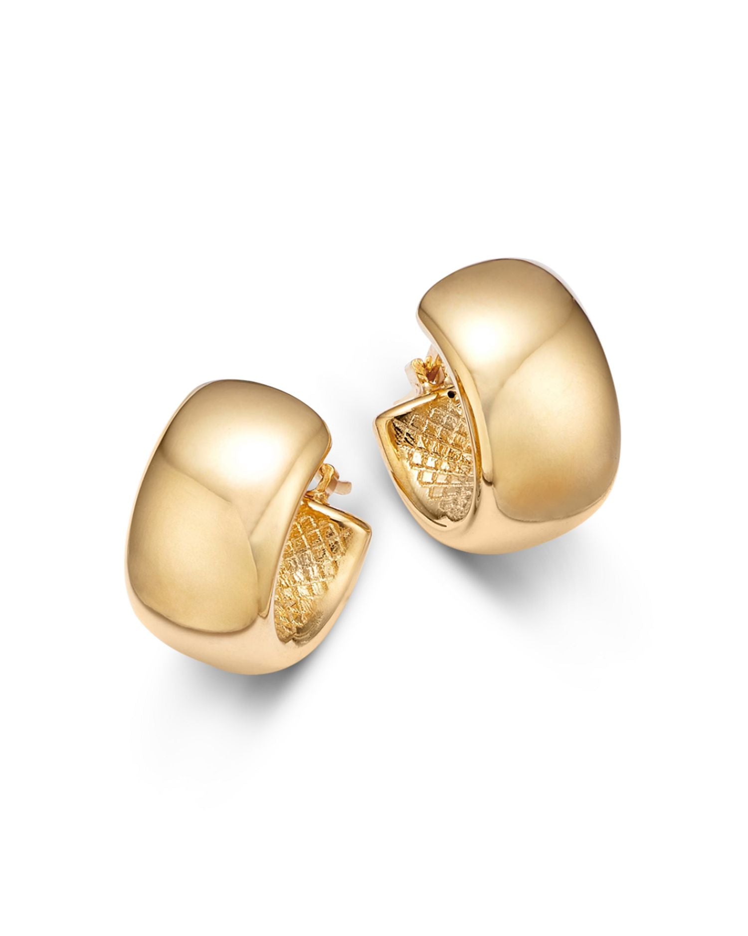 Polished Huggie Hoop Earrings in 14K Yellow Gold