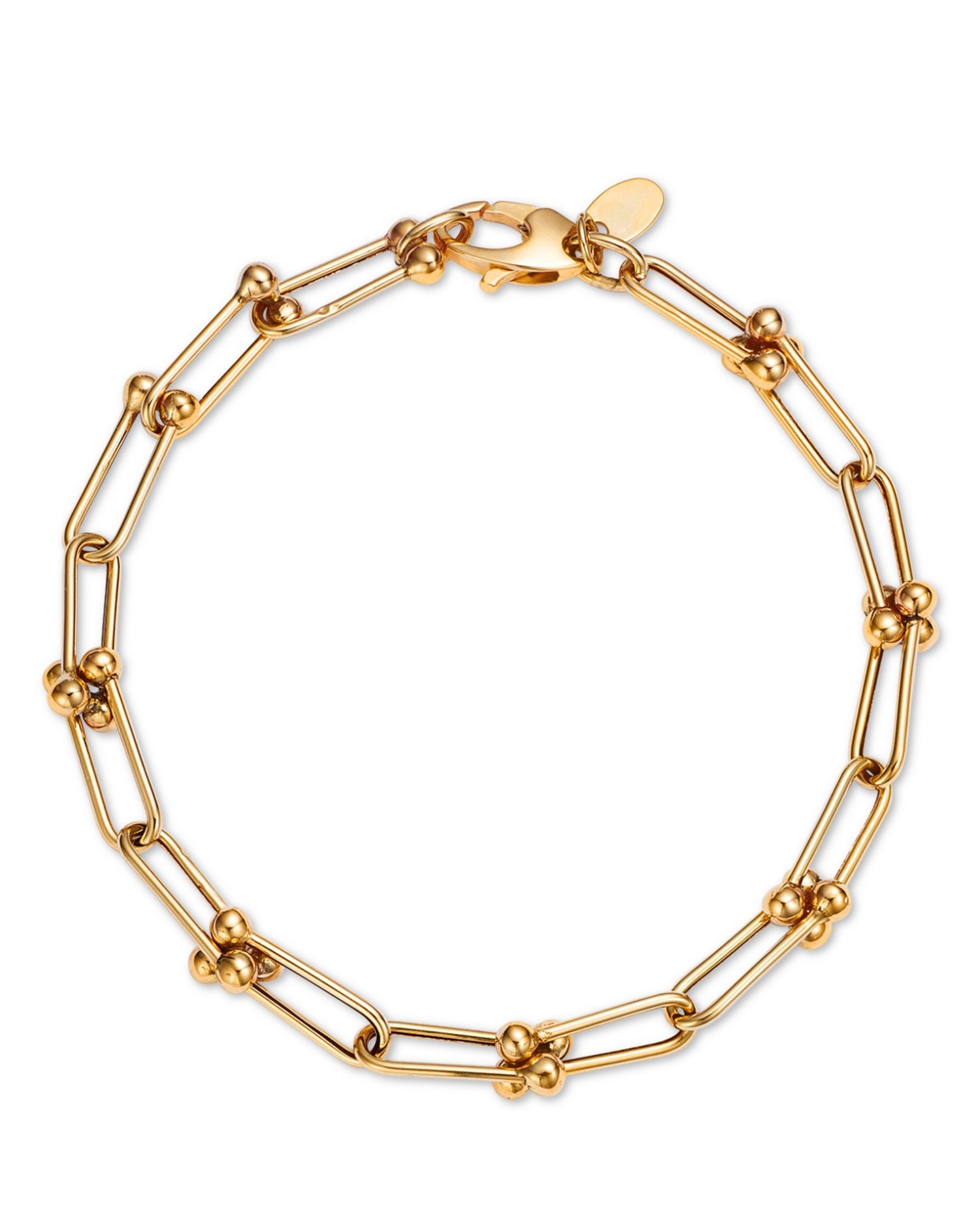 Polished Jax Paperclip Link Bracelet in 14K Yellow Gold
