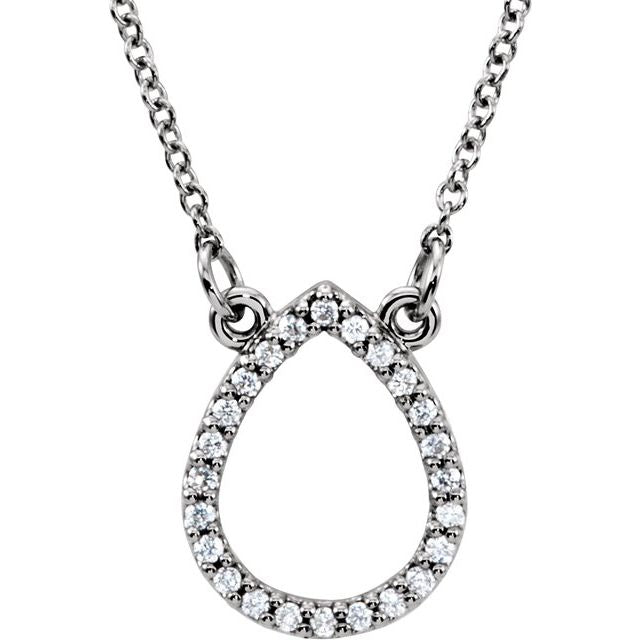 1.10Ct Natural Diamond Necklace in 14K White Gold