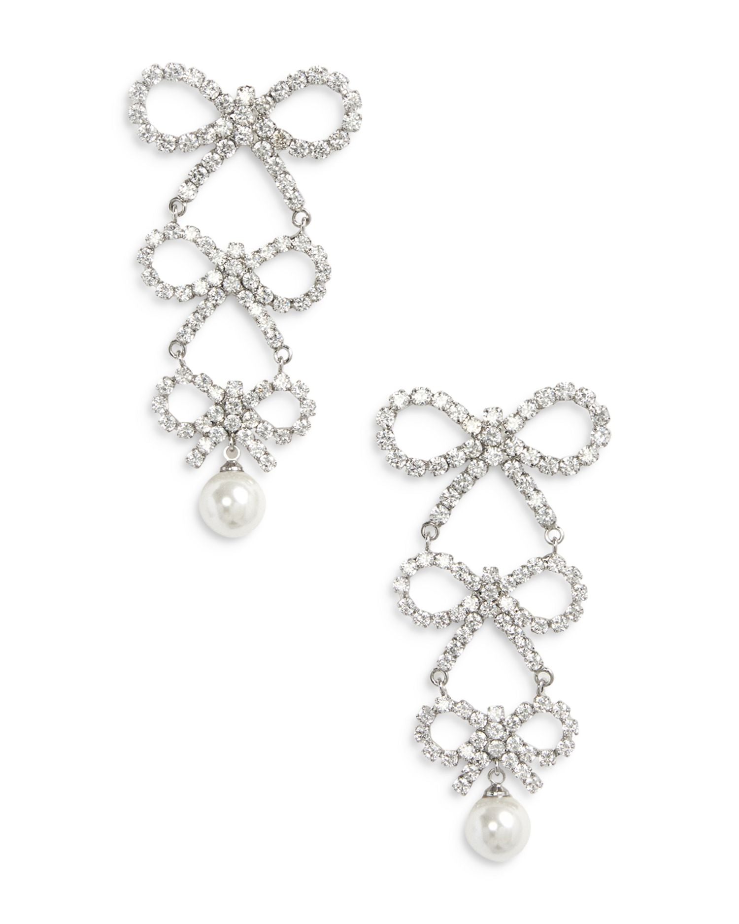 Tiered Bow Crystal Earrings