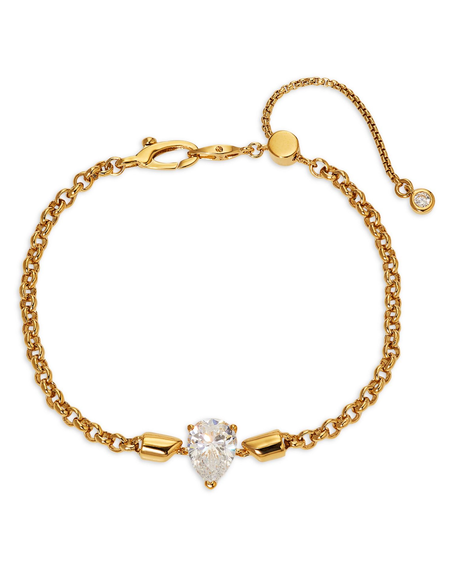 Cubic Zirconia Pear Slider Bracelet