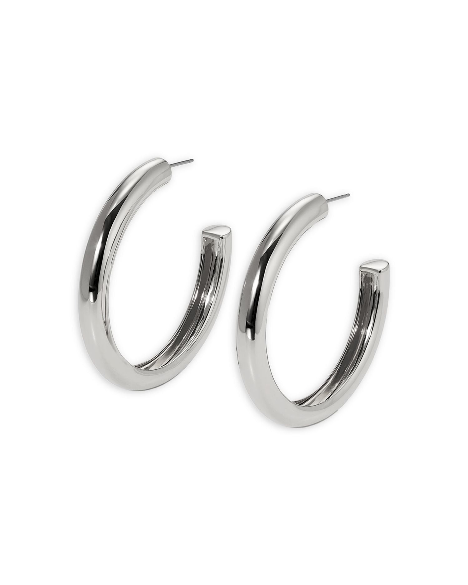 Polished Large C Hoop Earrings