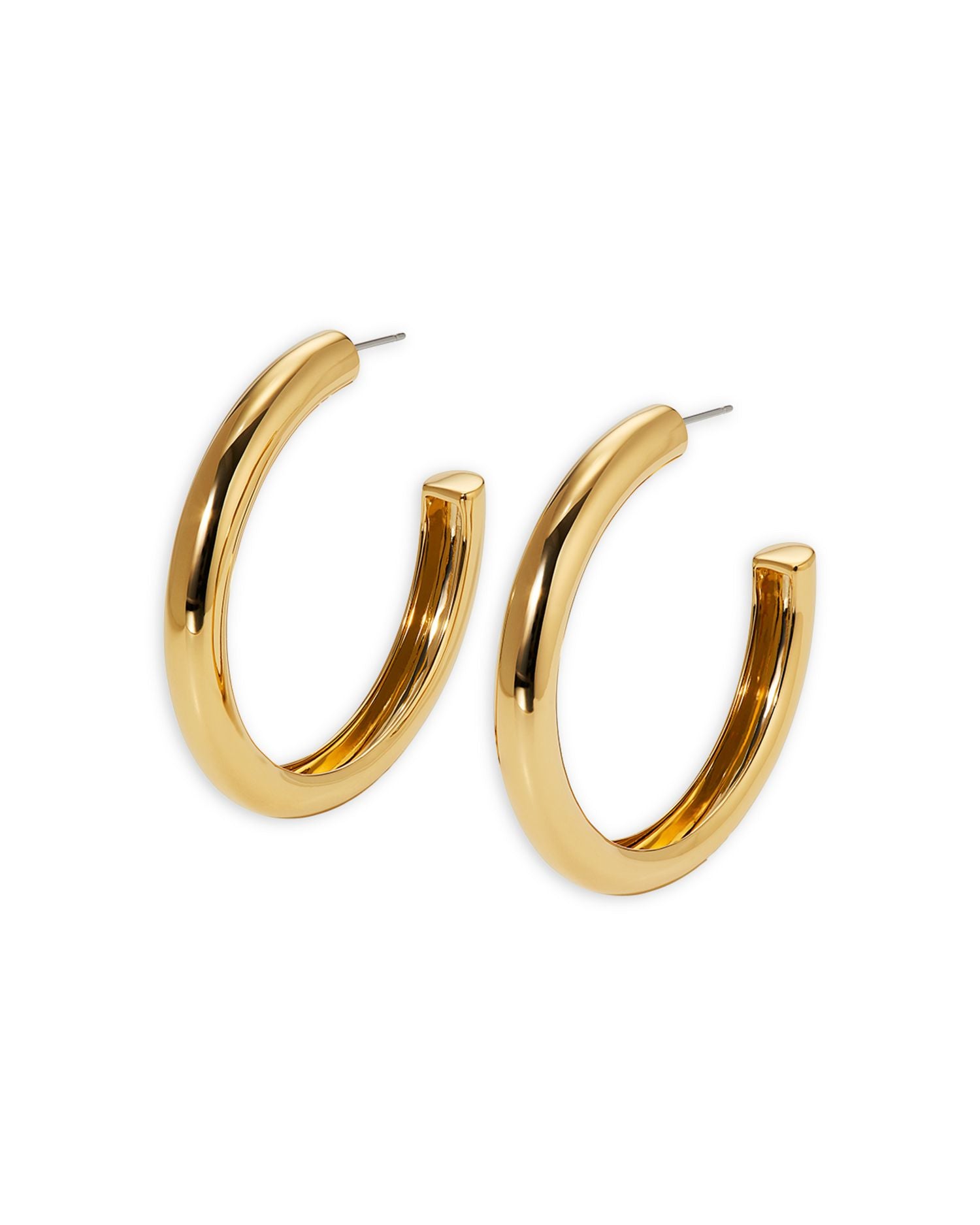 Polished Large C Hoop Earrings