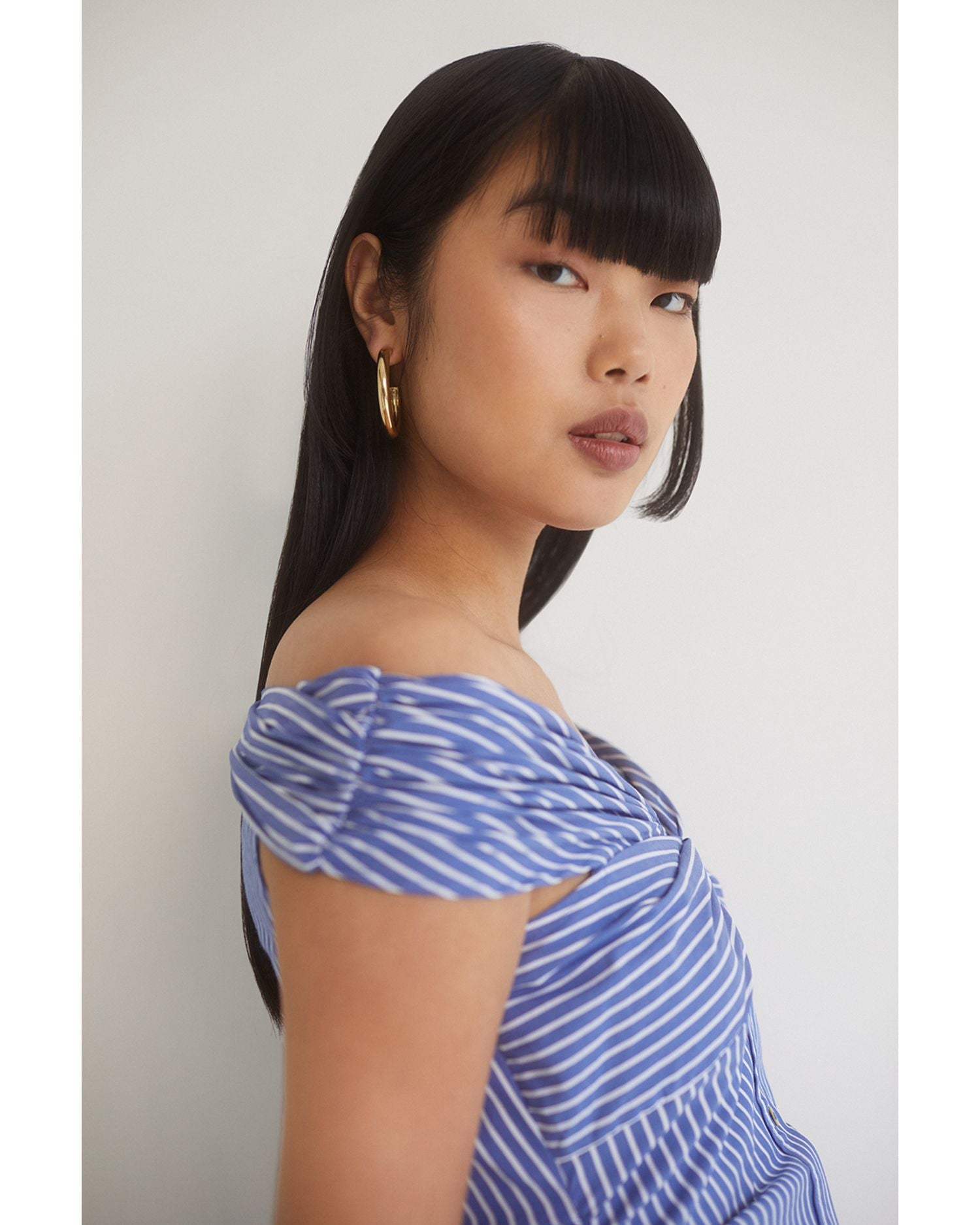 Polished Large C Hoop Earrings