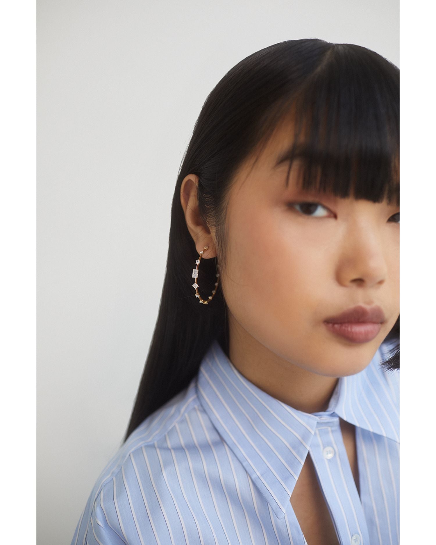 Rare Jewels Cubic Zirconia Medium Hoop Earrings