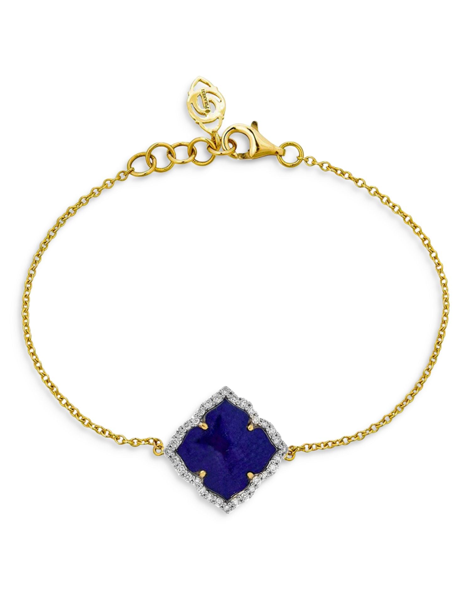 18K Yellow Gold Capri Fiore Bracelet with Lapis Lazuli and Diamonds