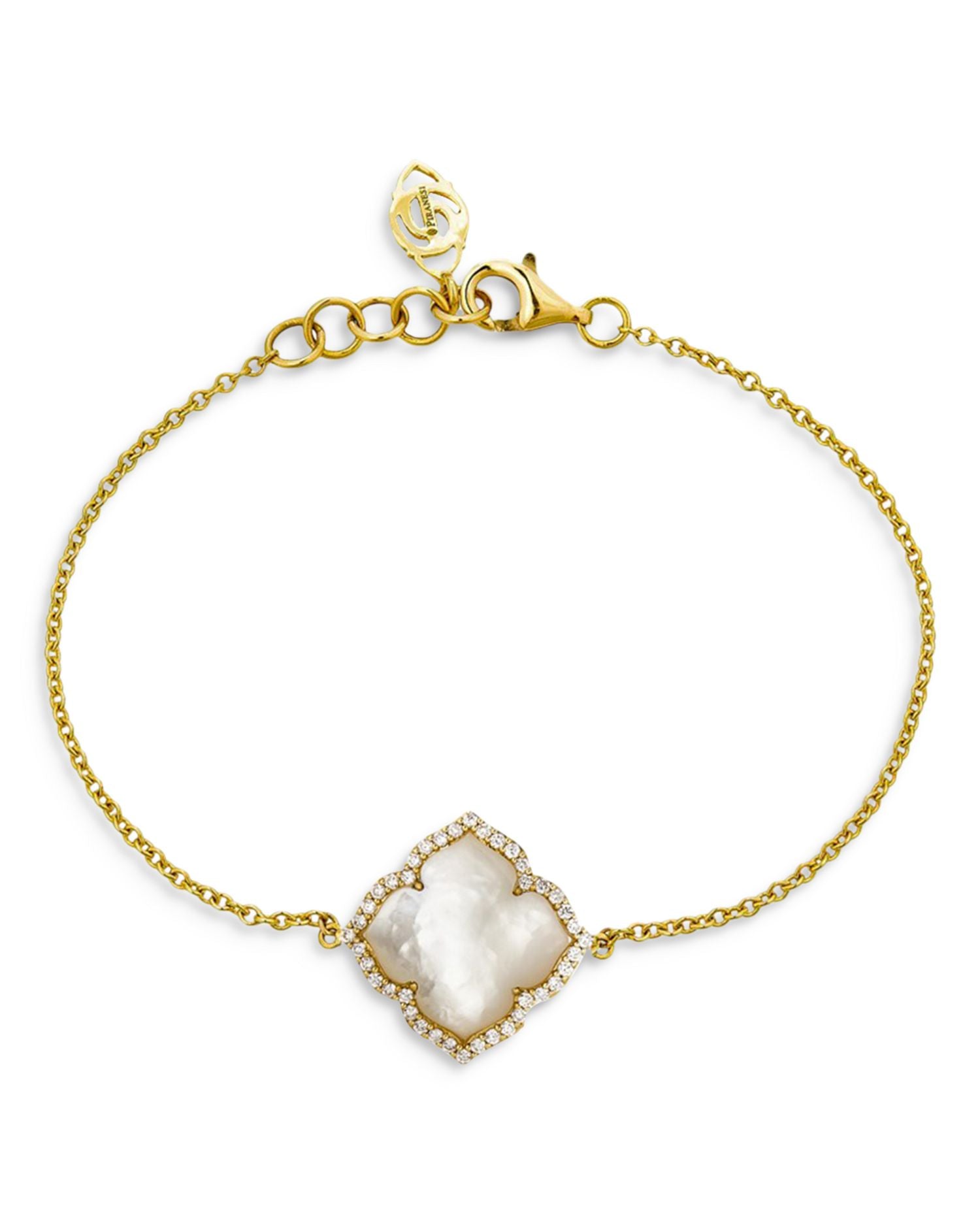 18K Yellow Gold Capri Fiore Bracelet with Mother of Pearl and Diamonds