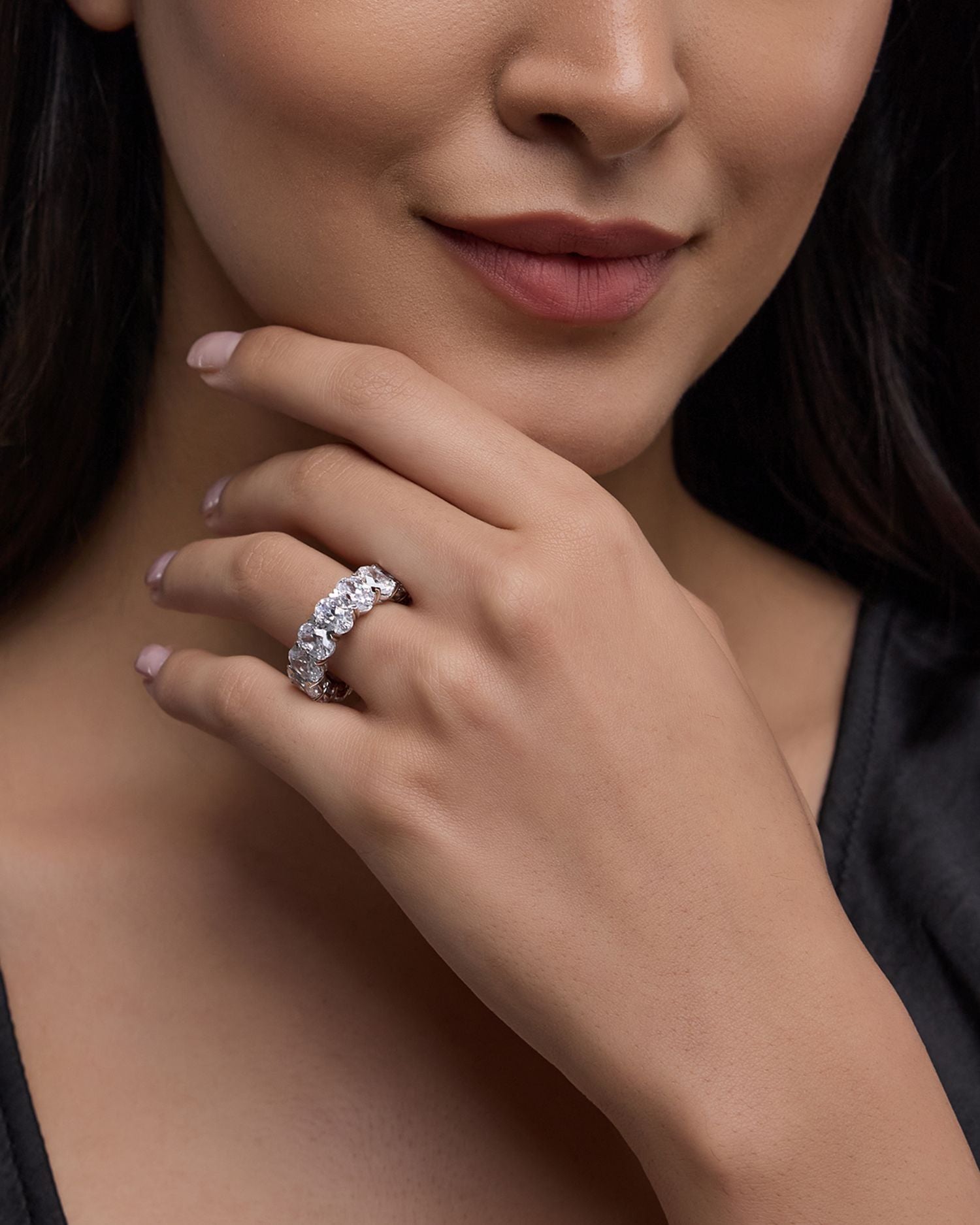 Certified Lab Grown Diamond Oval Eternity Band in 18K White Gold, 9.75 ct. t.w.