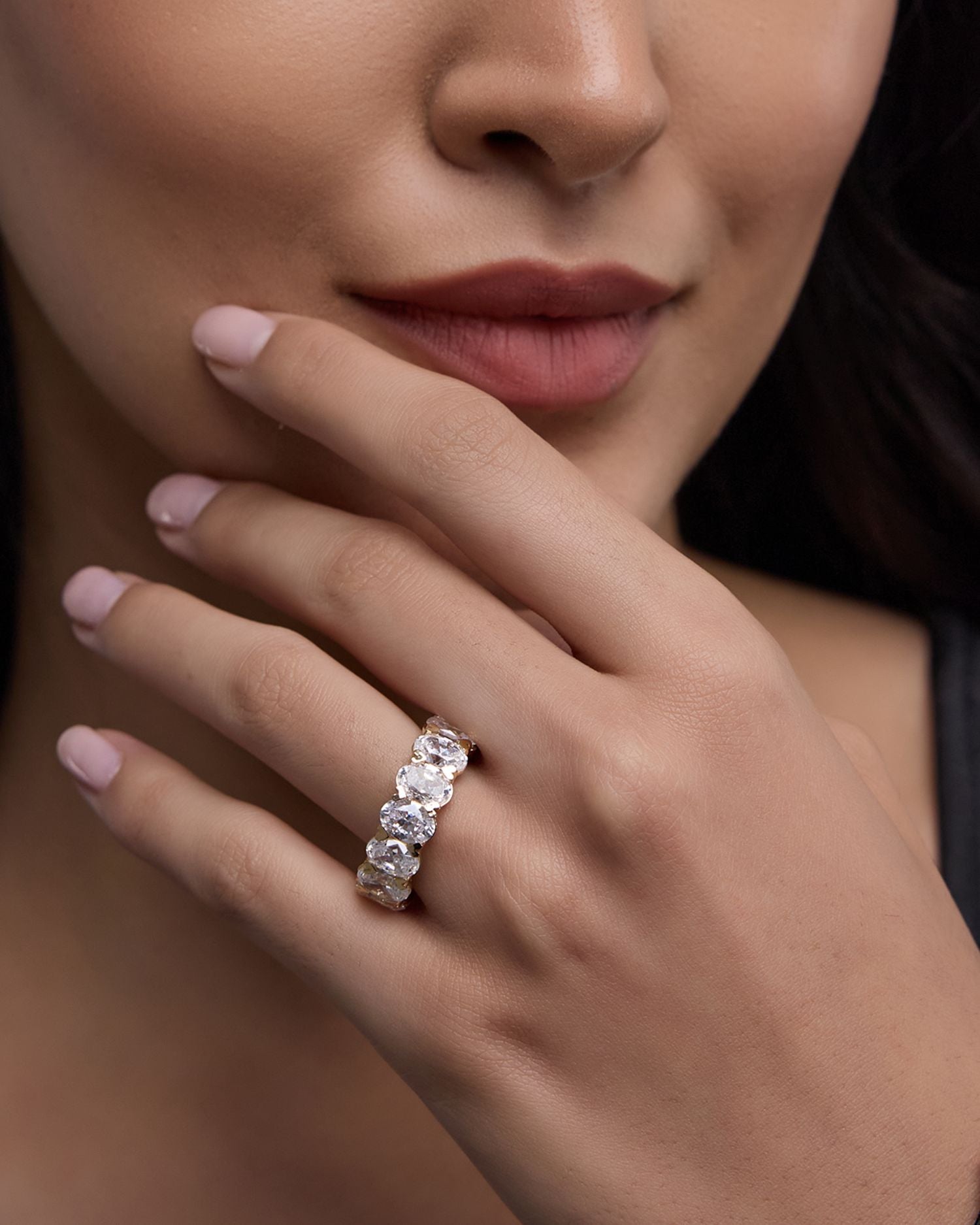 Certified Lab Grown Diamond Oval Eternity Band in 18K Yellow Gold, 9.75 ct. t.w.