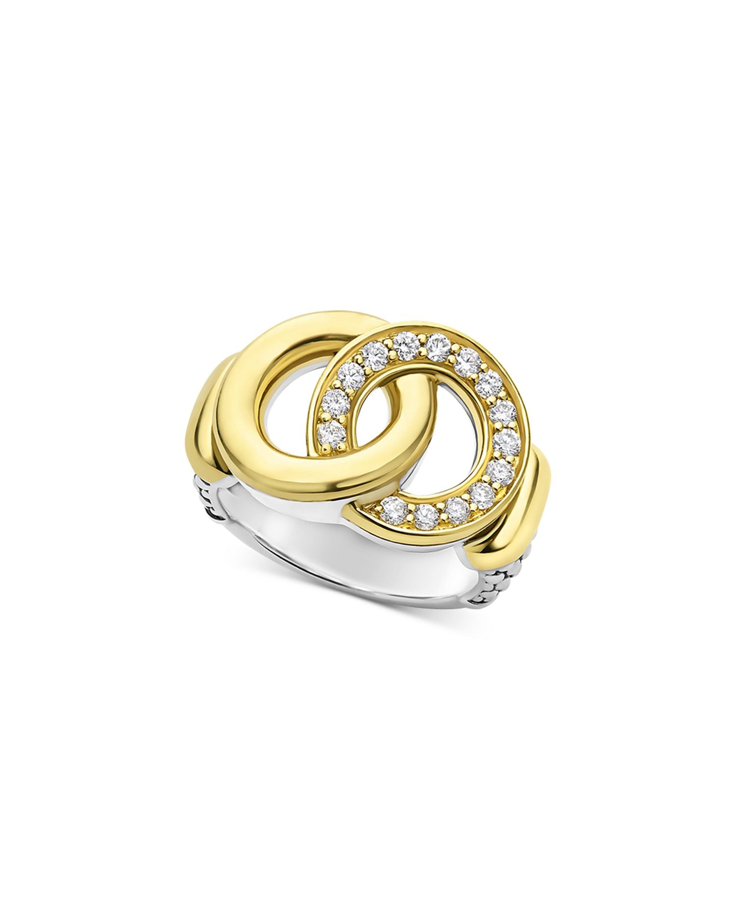 Two Tone Interlocking Diamond Statement Ring, 0.34 ct. t.w.
