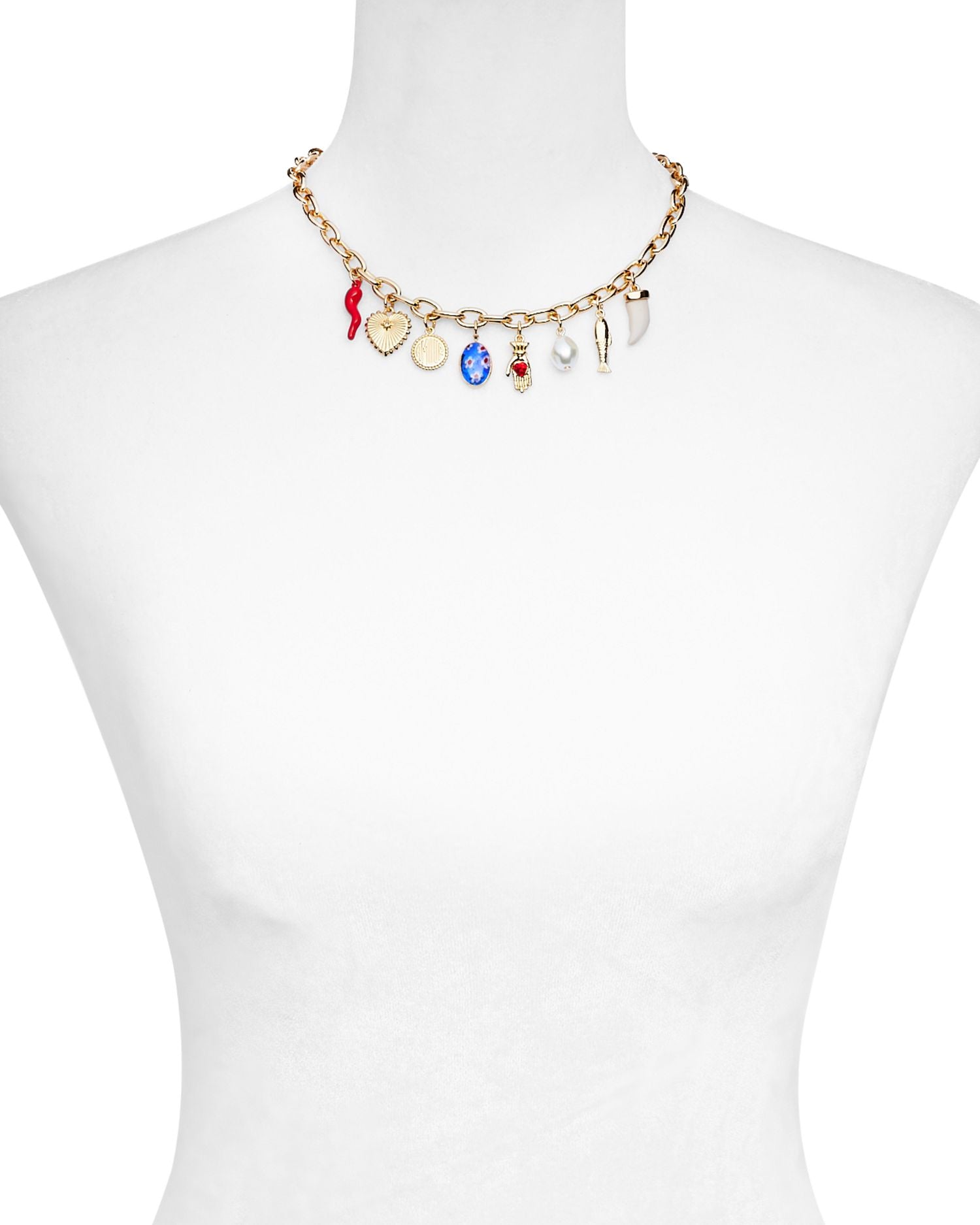 Italy Charm Necklace in 14K Gold Plated, 16" - Exclusive