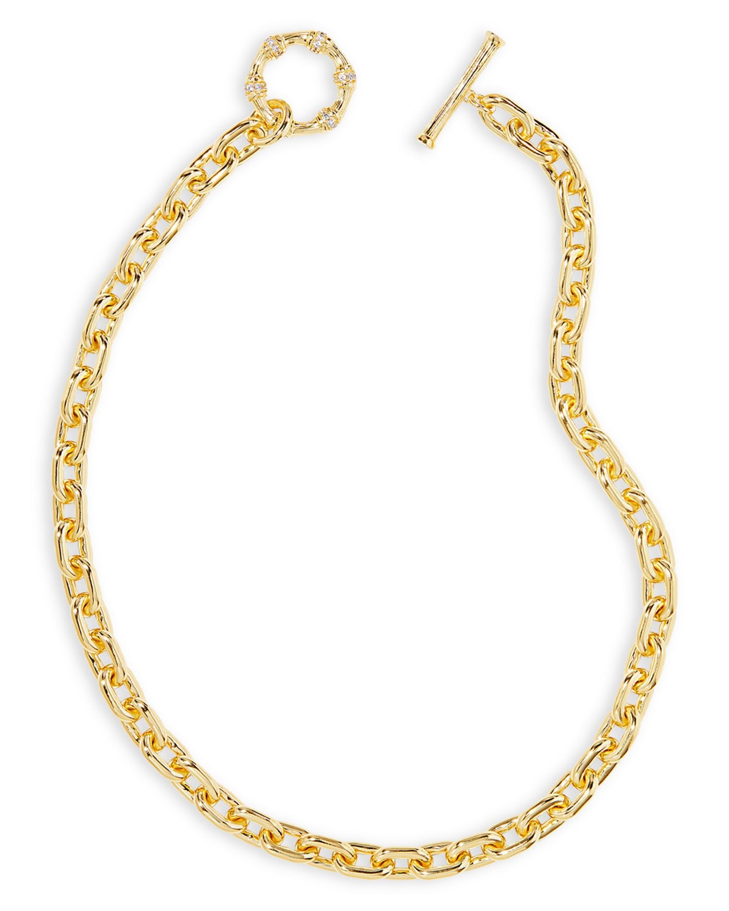 Maura Crystal Toggle Chain Collar Necklace, 17'
