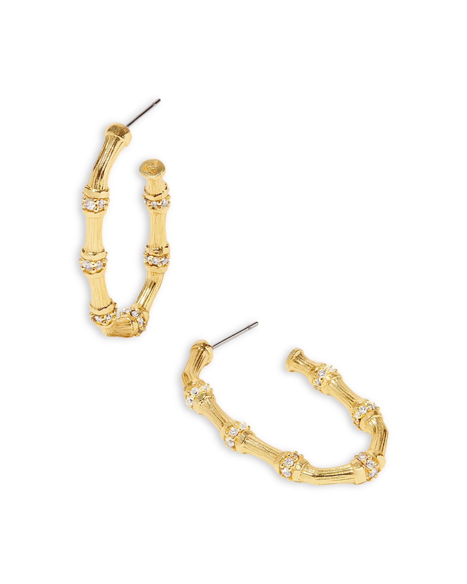 Maura Pavé Bamboo Hoop Earrings