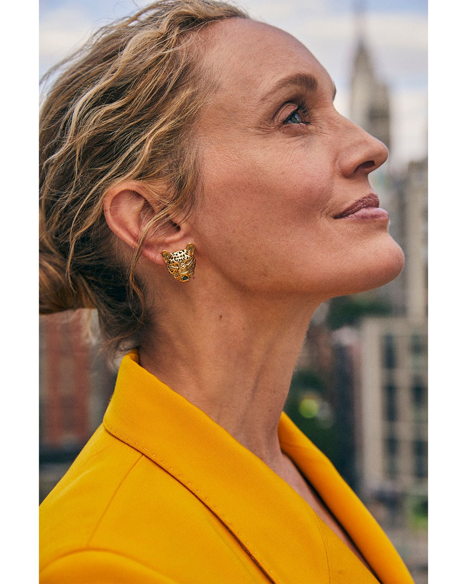 Maura Gemstone Jaguar Statement Stud Earrings