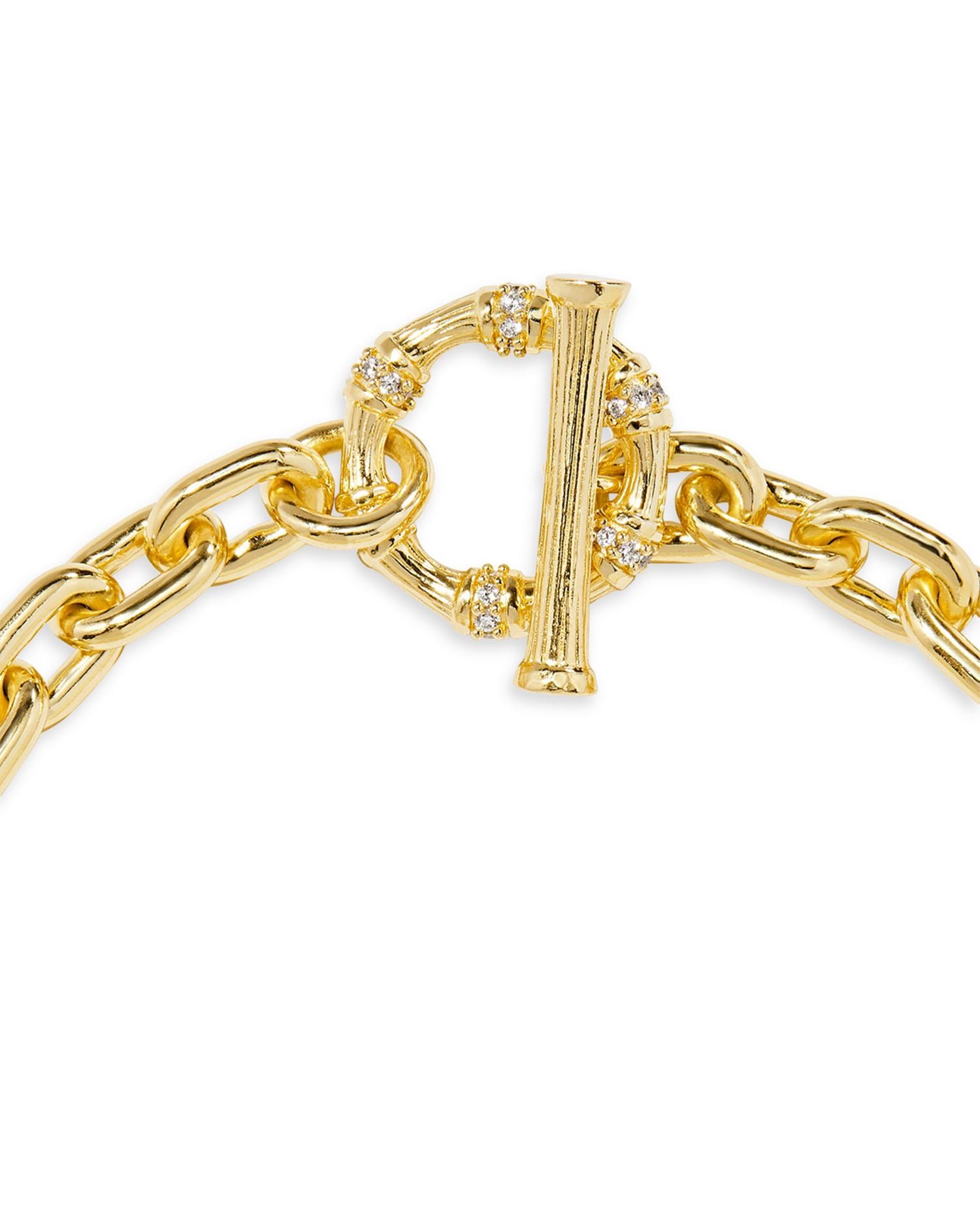 Maura Crystal Toggle Chain Collar Necklace, 17'