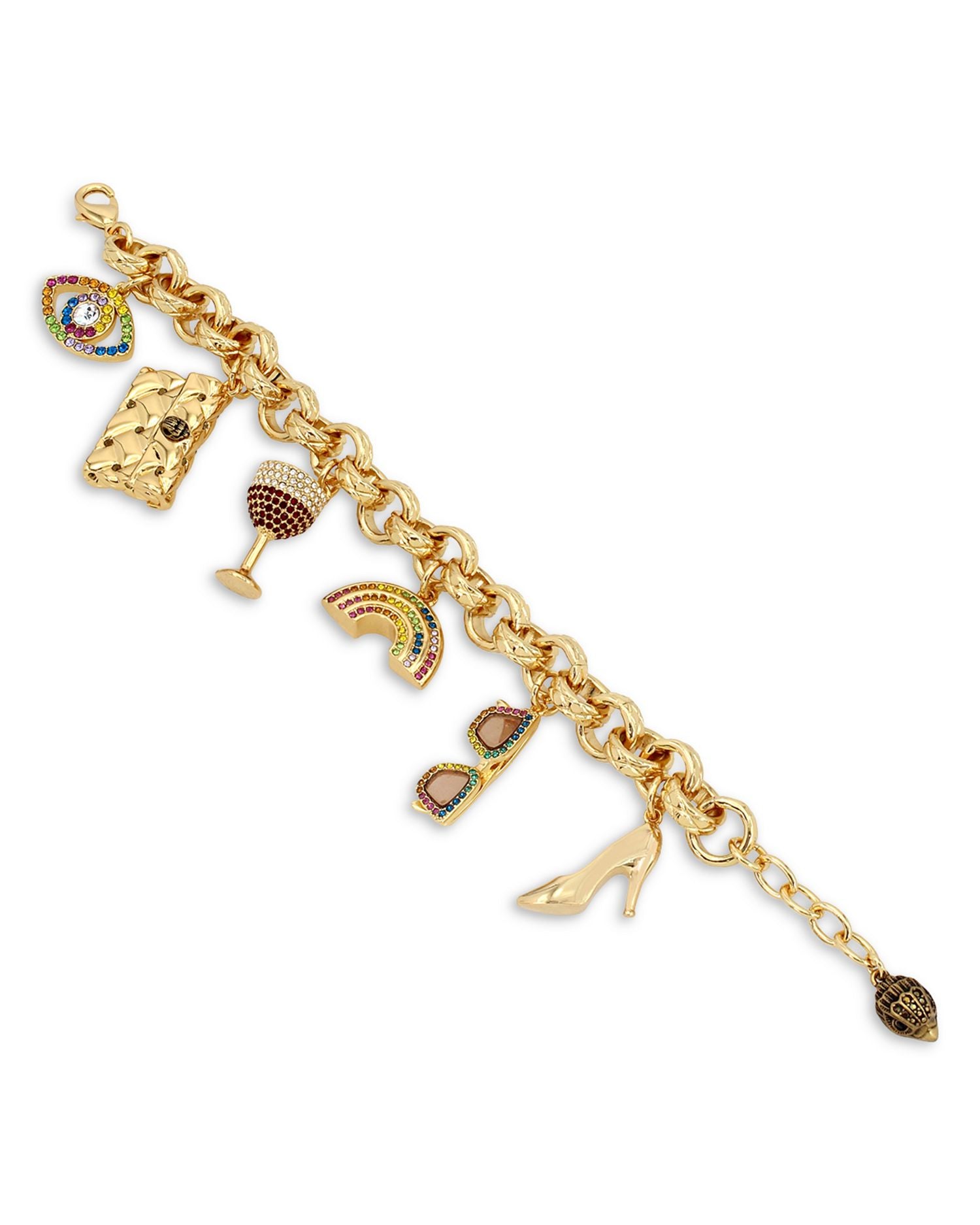 Multicolor Stone Signature Mixed Charm Bracelet