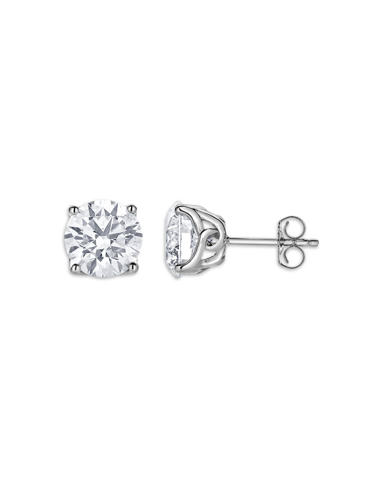 Lab Grown Diamond Tulip Setting Stud Earrings in 18K White Gold, 2.0 ct. t.w.