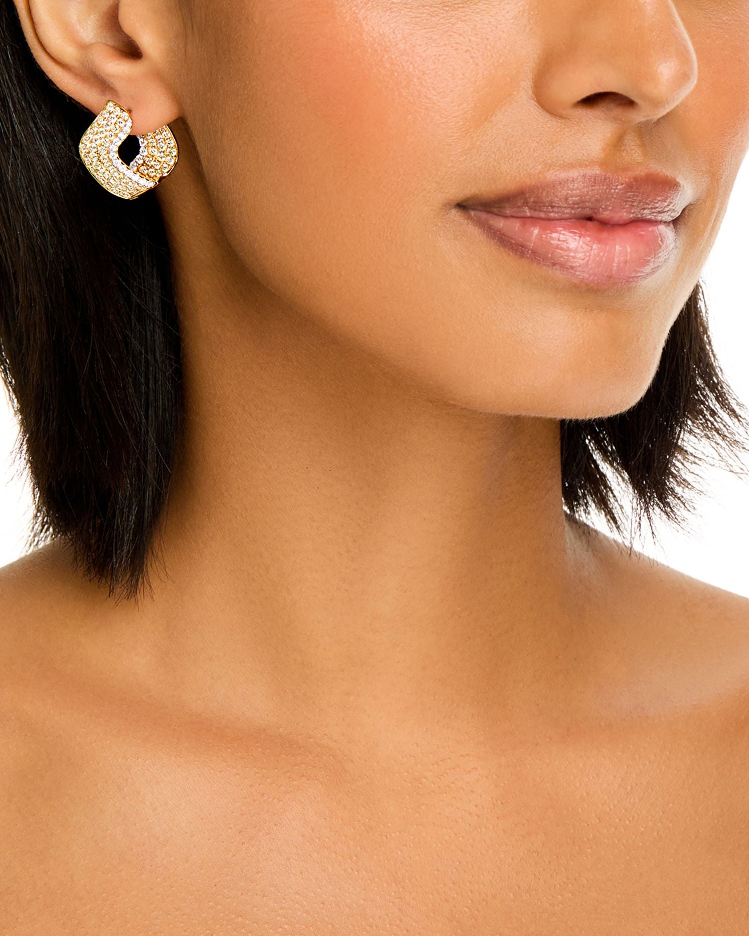 White & Yellow Diamond Spiral Hoop Earrings in 14K White & Yellow Gold, 3.57 ct. t.w.