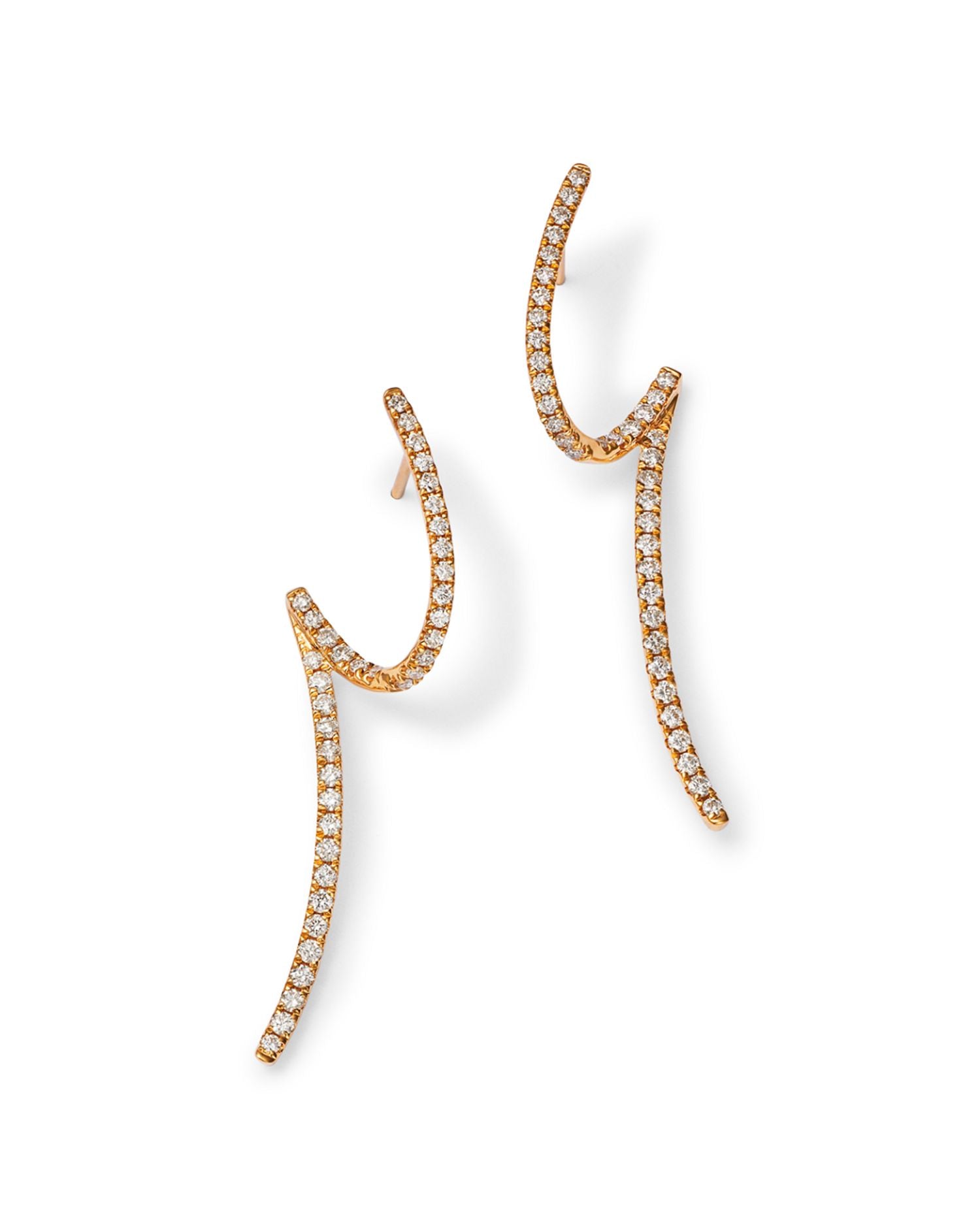 Diamond Swirl Drop Earrings in 14K Yellow Gold, 0.32 ct. t.w. - Exclusive