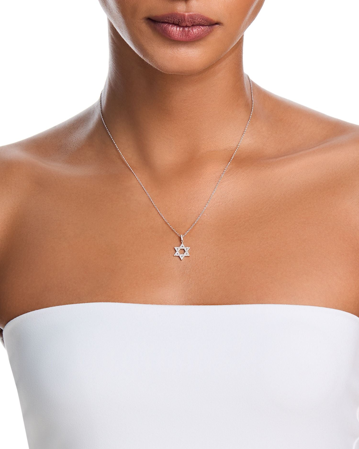 Diamond Star of David Pendant Necklace Earrings in 14K White Gold, 0.25 ct. t.w. - Exclusive