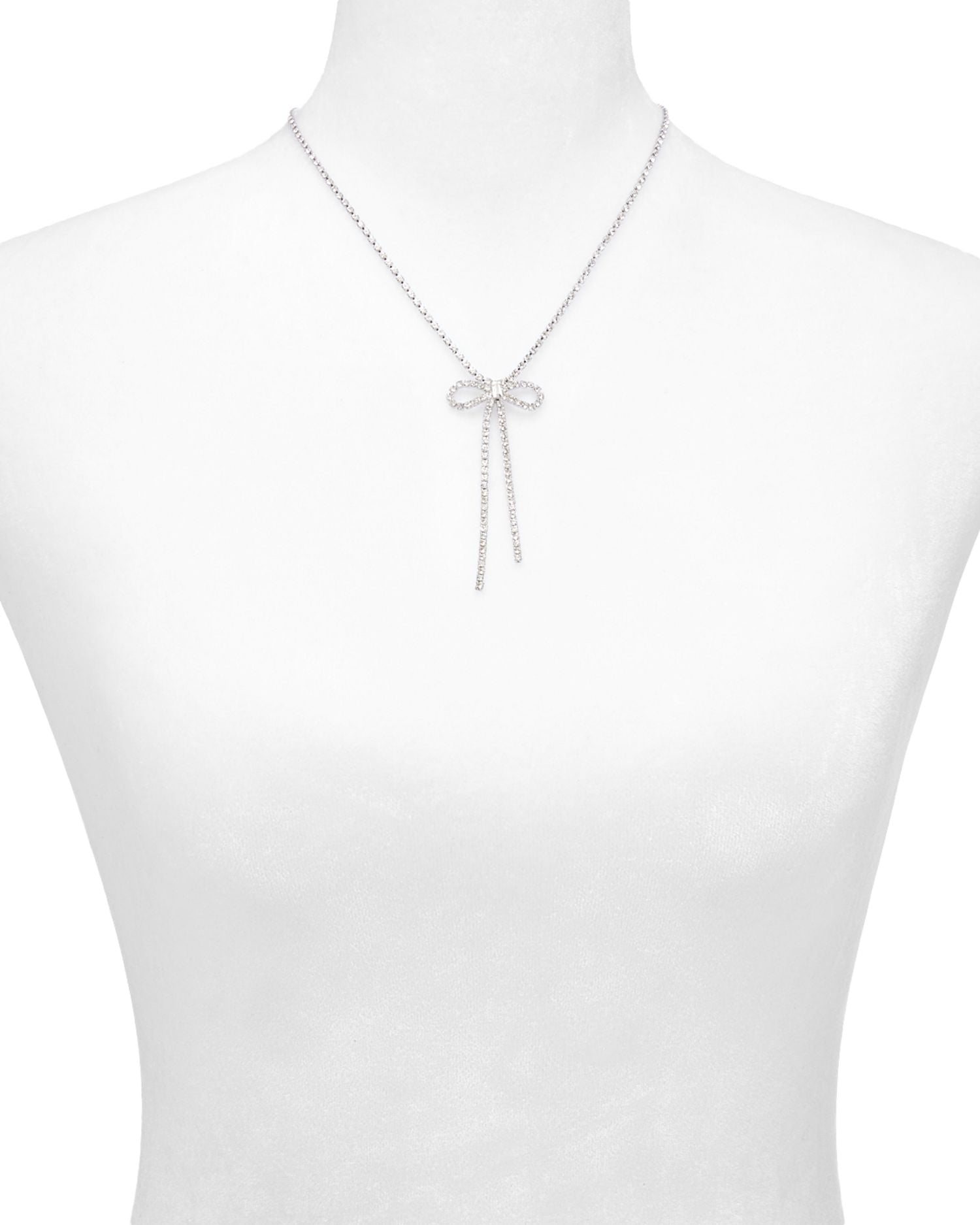 Crystal Bow Lariat Necklace, 17"-20" - Exclusive