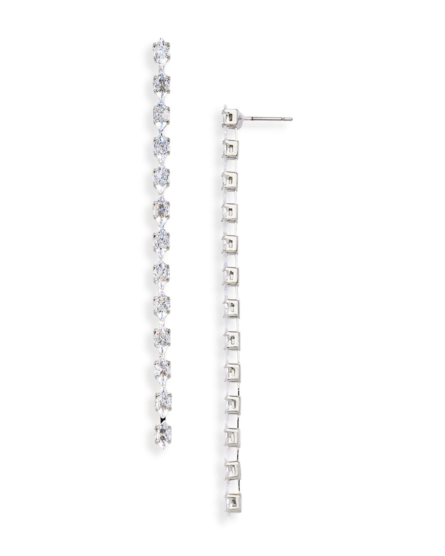 Cubic Zirconia Linear Drop Earrings - Exclusive