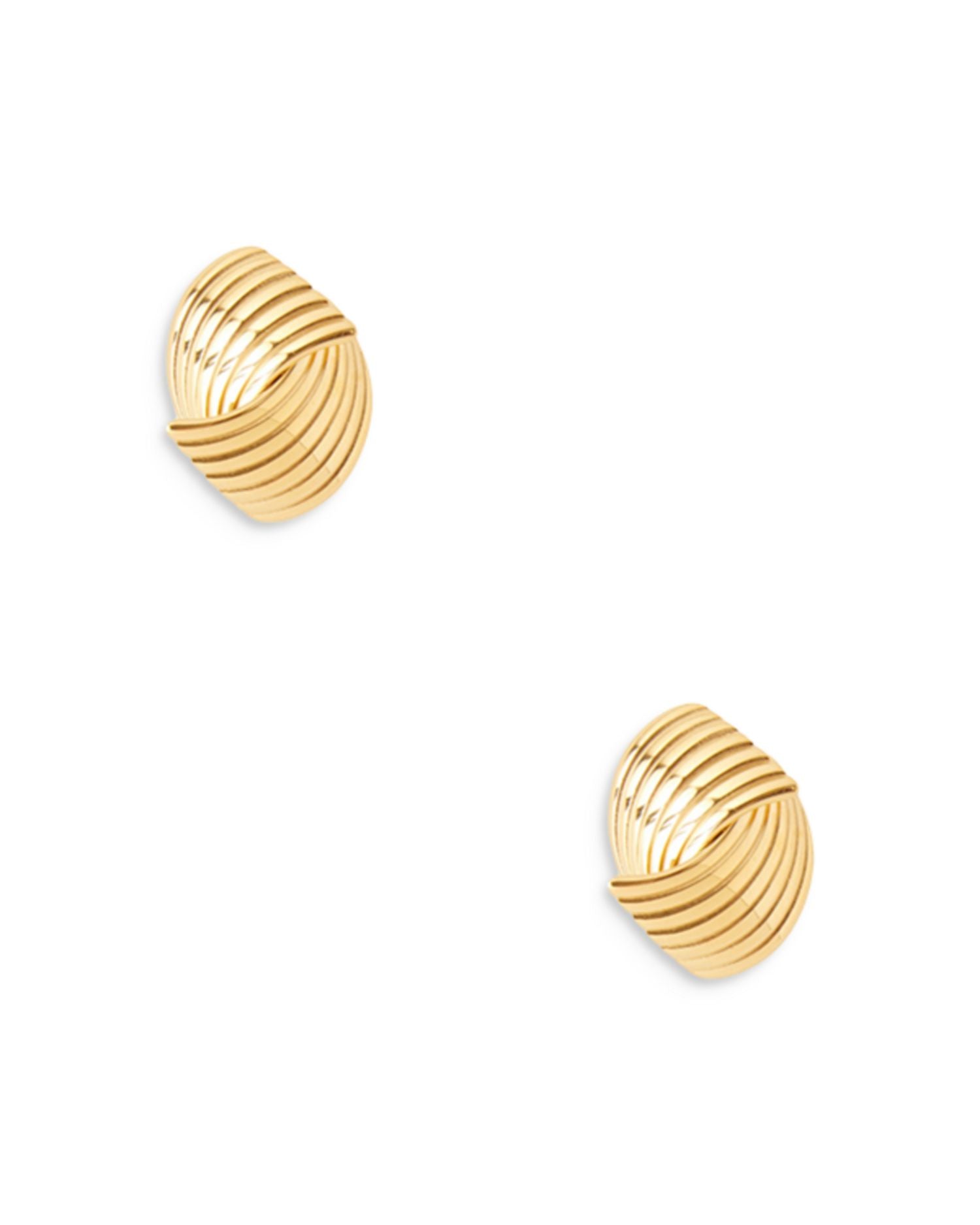 18K Gold Plated Twist Stud Earrings - Exclusive